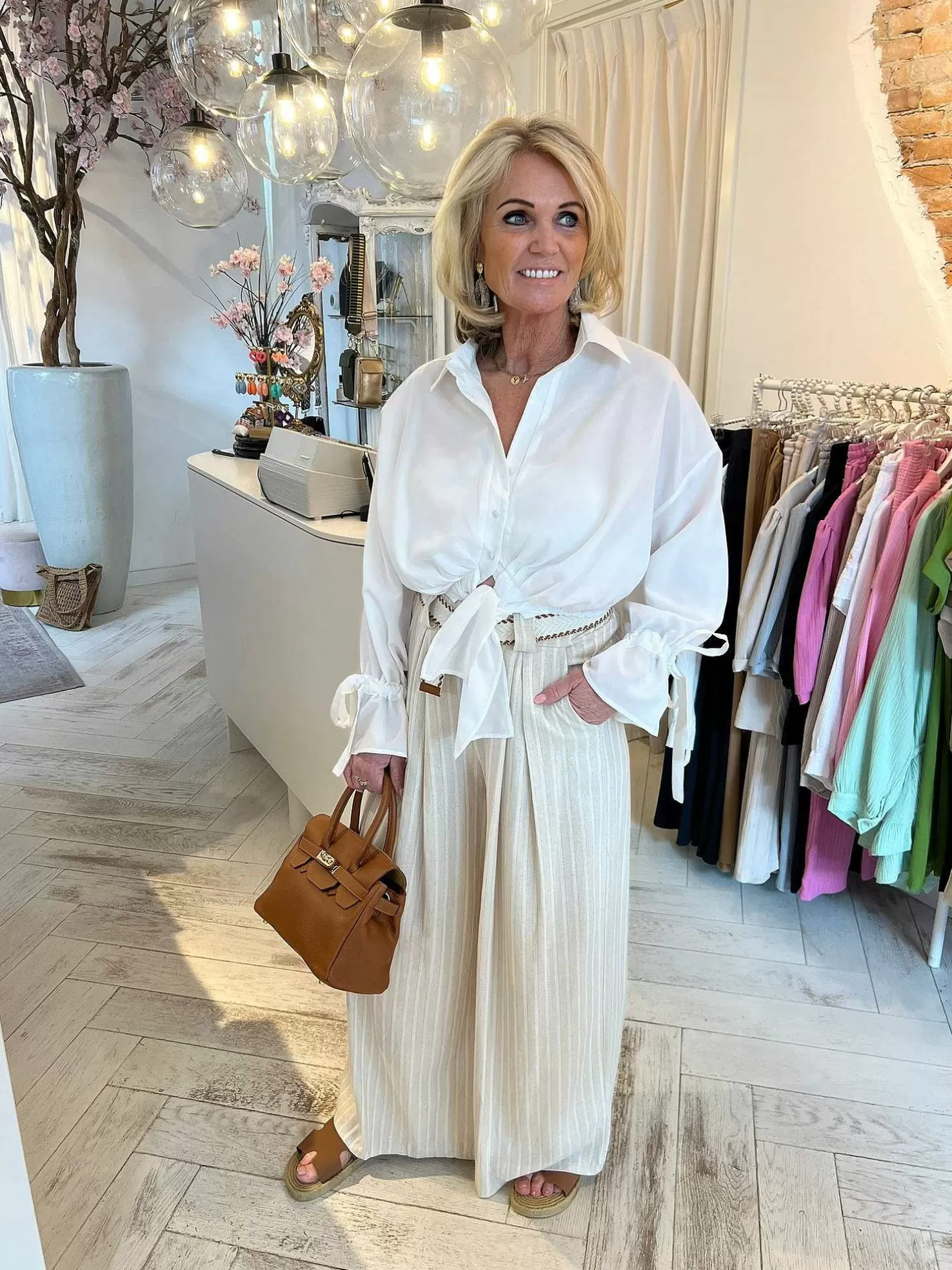 LOF Boutique Broeken>Ivey Lurex Linen Pants