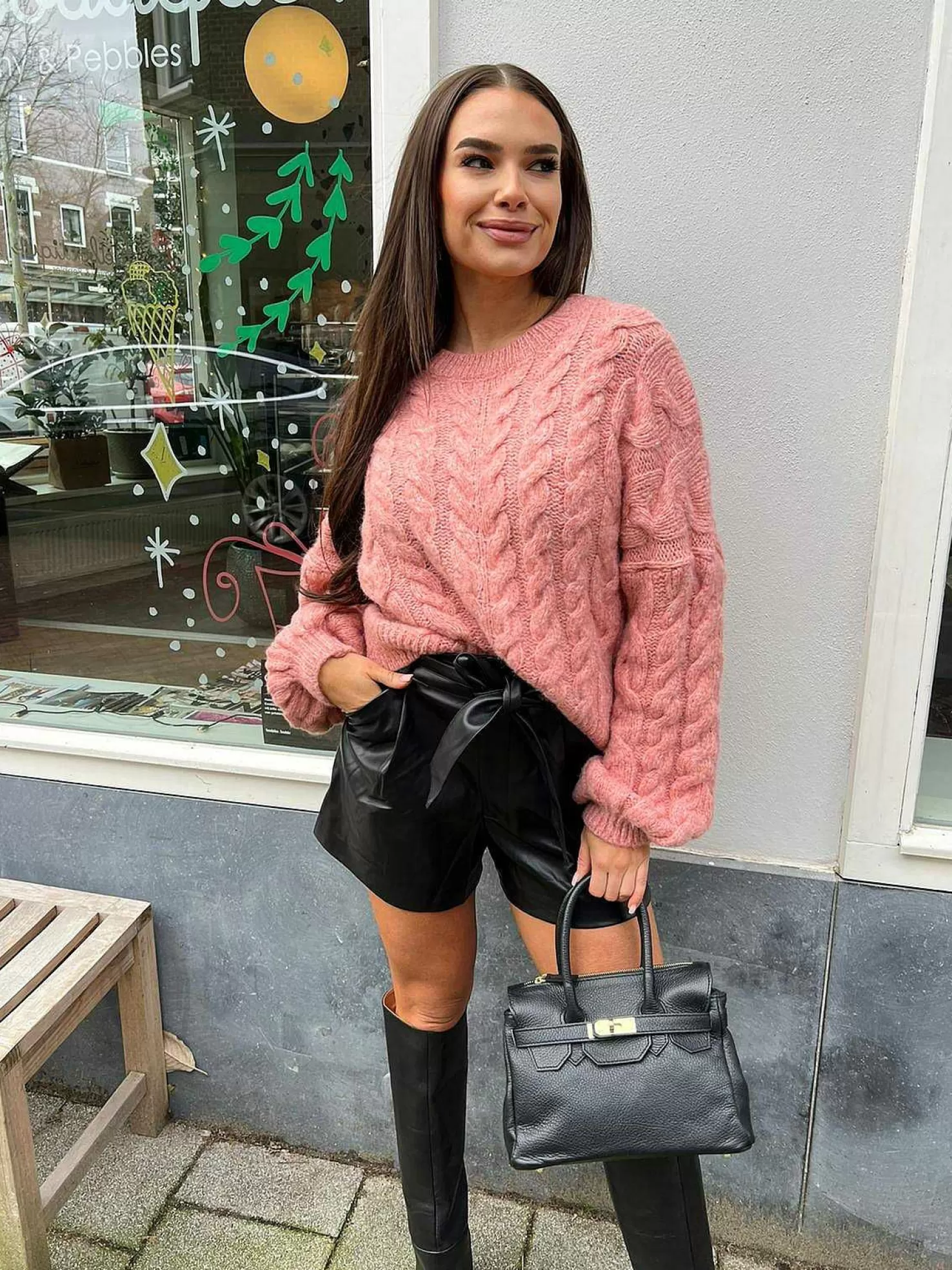 LOF Boutique Shorts>Ivy Leatherlook Short Black