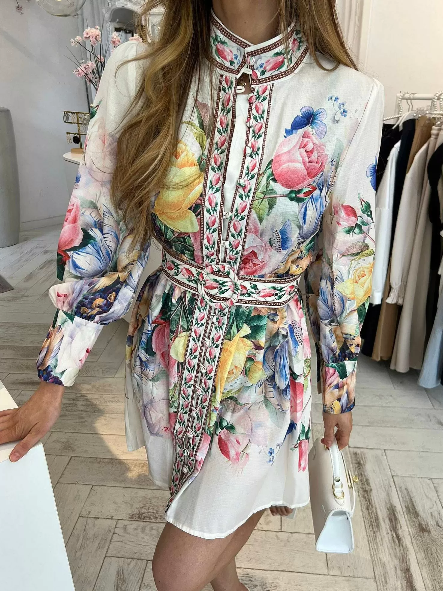 LOF Boutique Jurken>Juna Multicolor Flower Dress