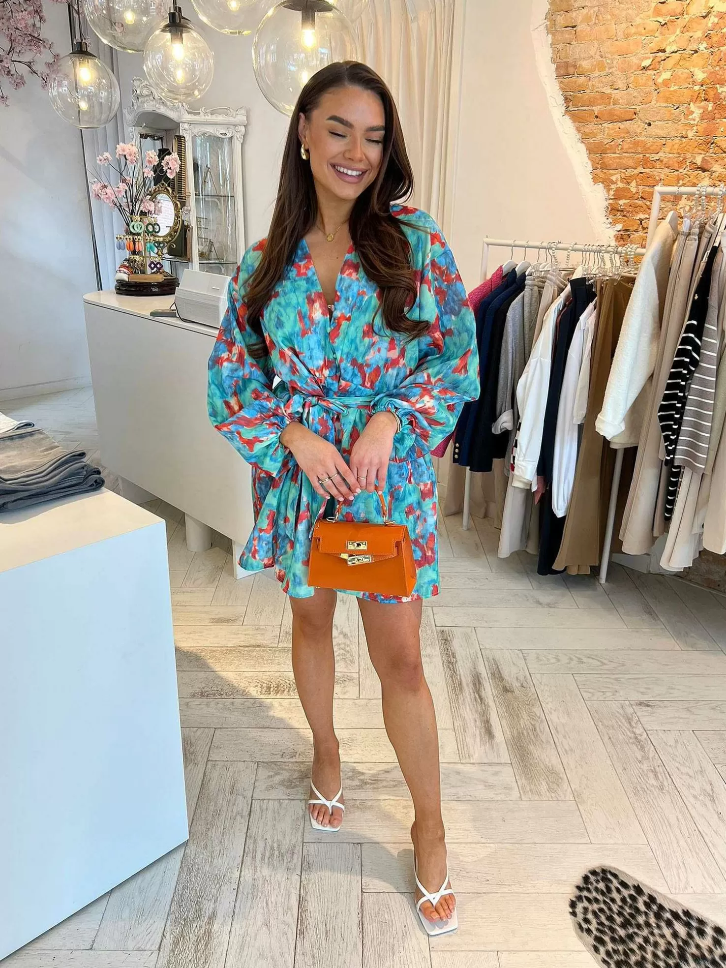 LOF Boutique Jurken>June Dip Dye Dress Blue