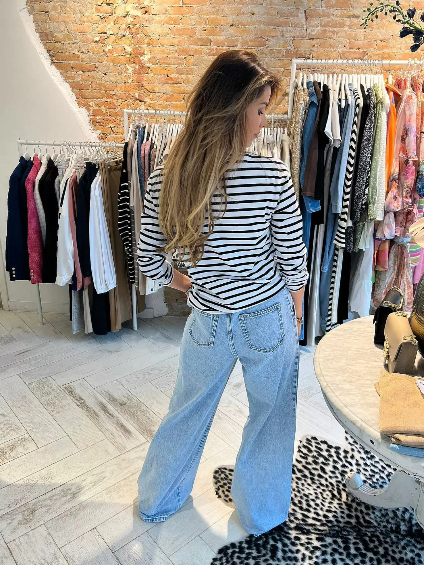 LOF Boutique Tops & Blousjes>Kiki Stripe Long Sleeve Top Off White