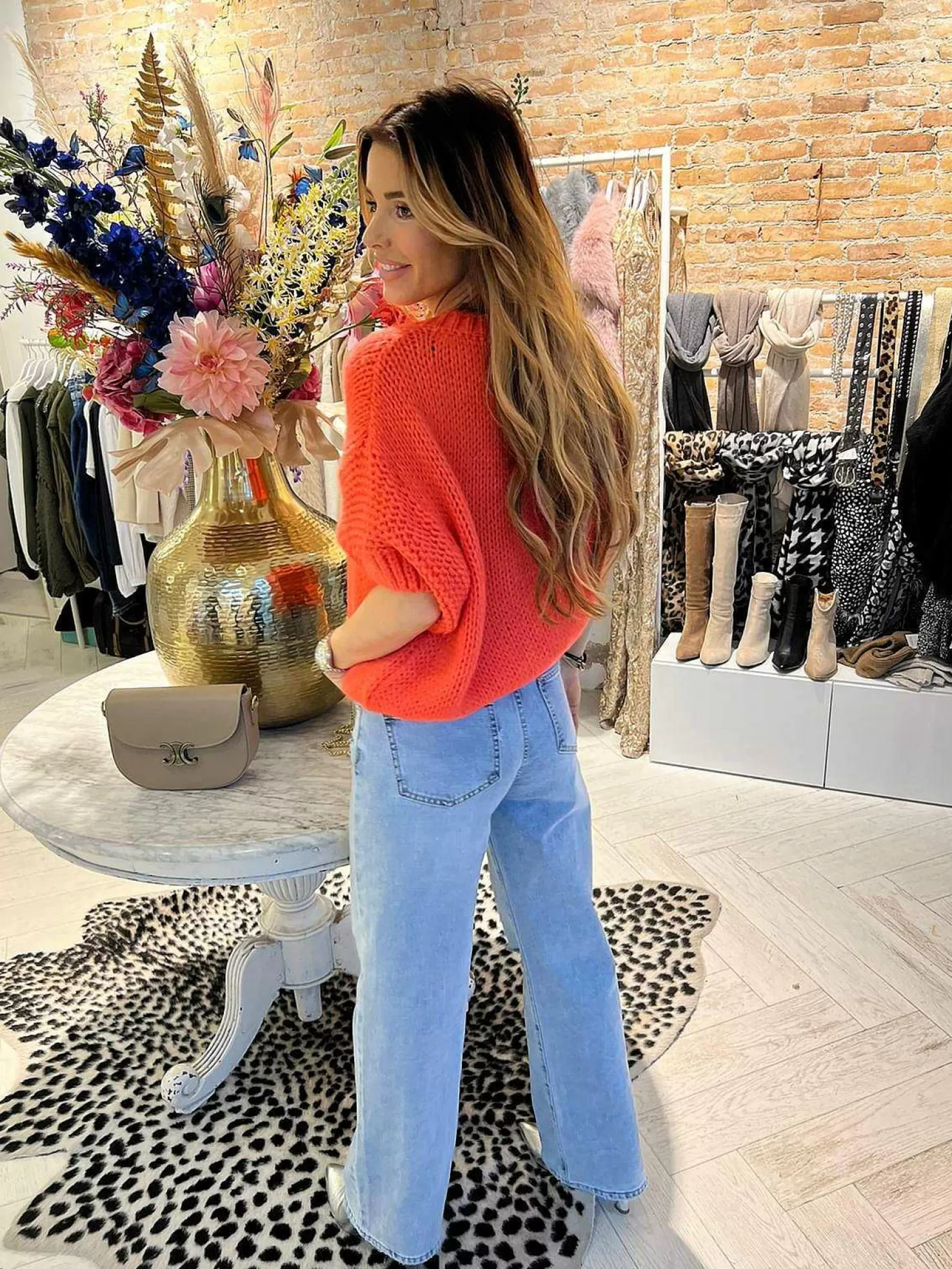 LOF Boutique Truien>Kiki Sweater Short Sleeve Coral