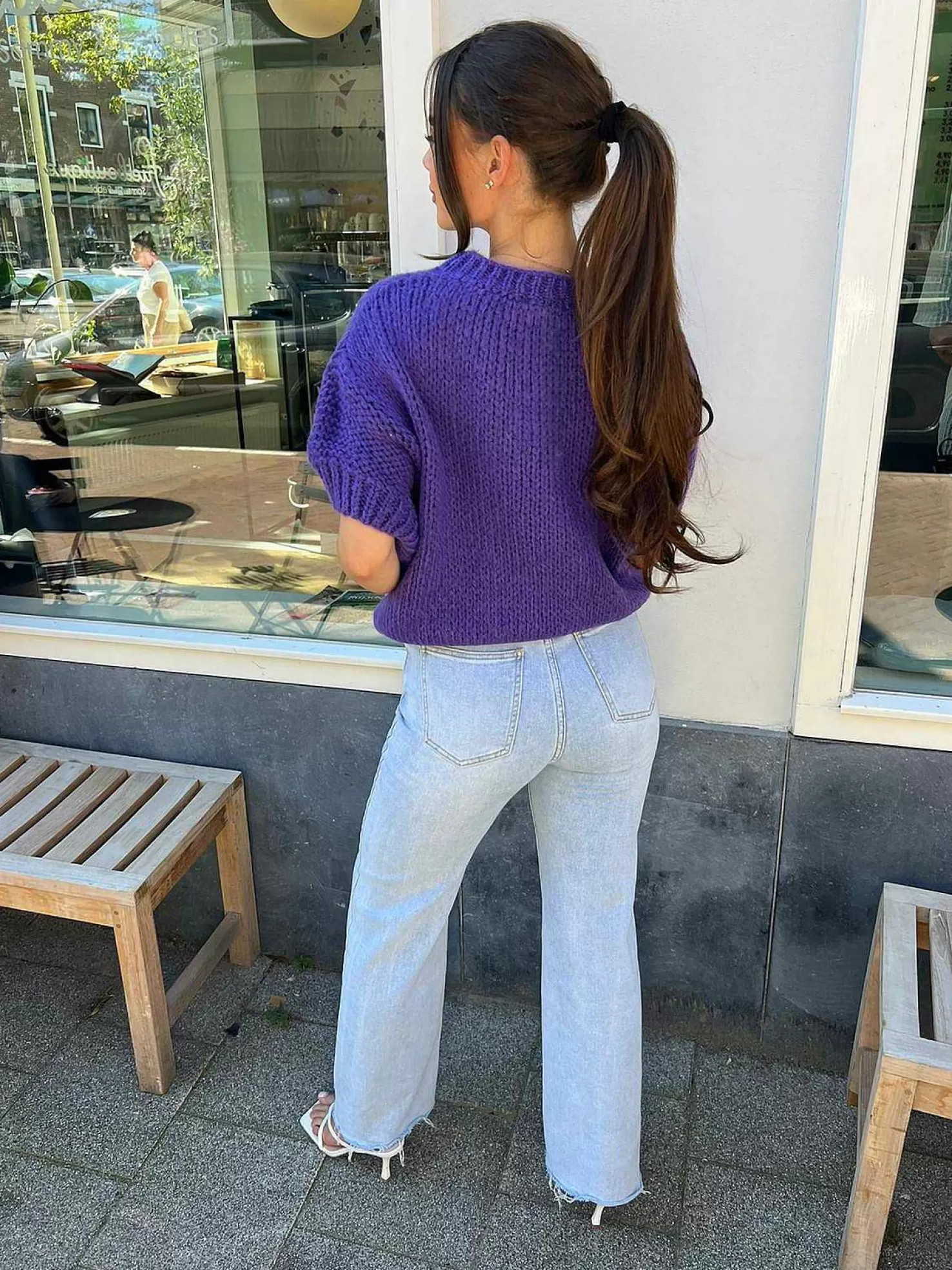 LOF Boutique Truien>Kiki Sweater Short Sleeve Purple