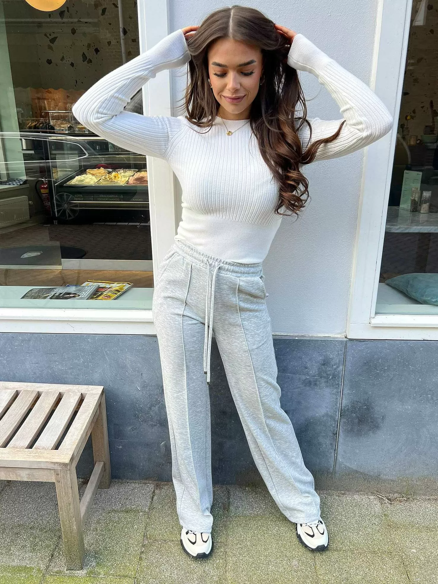 LOF Boutique Broeken>Kyra Jogging Pants Grey