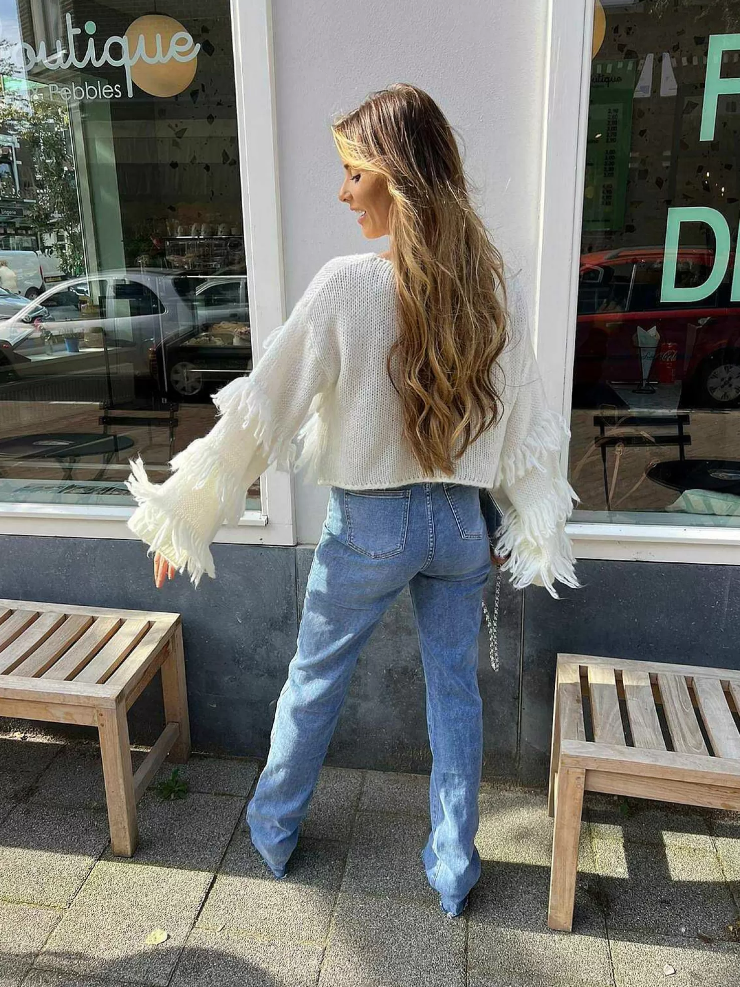 LOF Boutique Broeken>Lara Extra Long Jeans Denim Blue