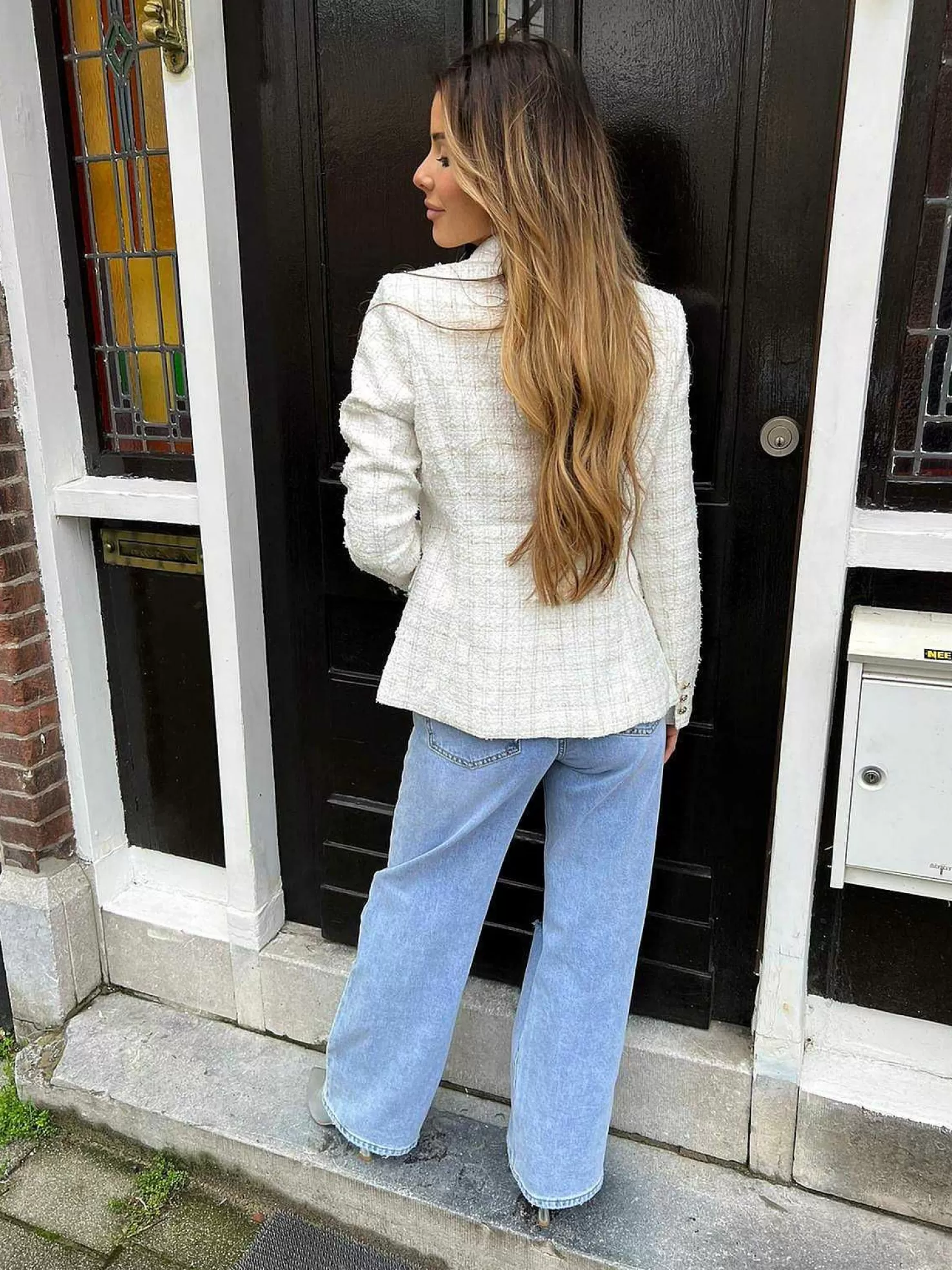LOF Boutique Blazers>Lilly Tweed Blazer Beige