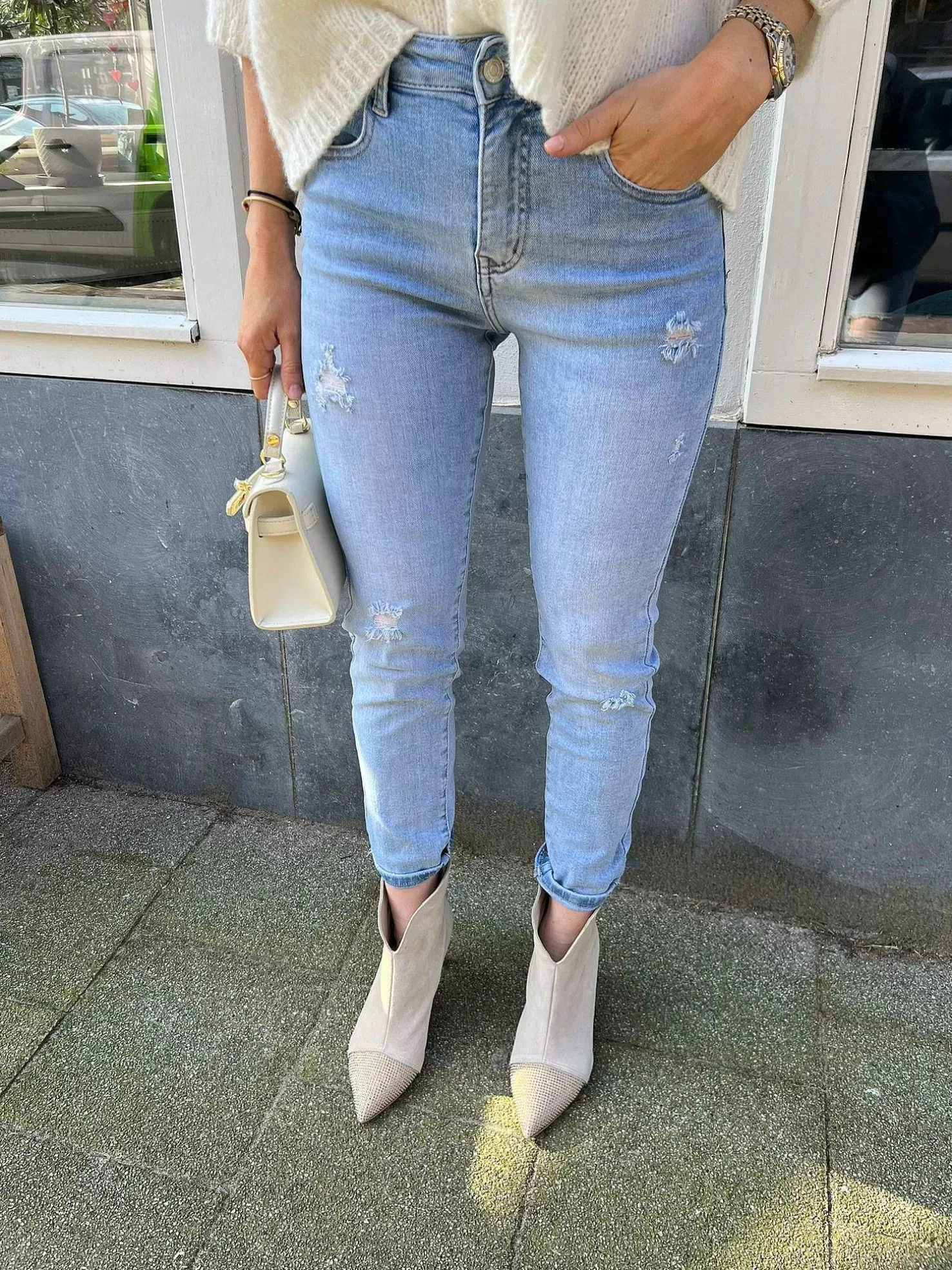 LOF Boutique Broeken>Lisa Mom Jeans Blue