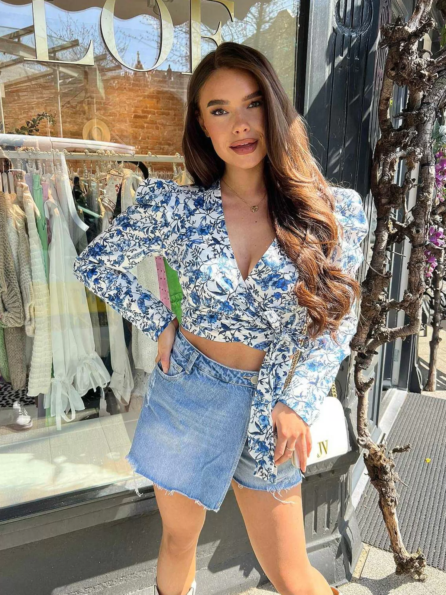 LOF Boutique Shorts>Lizzie Denim Skort Blue