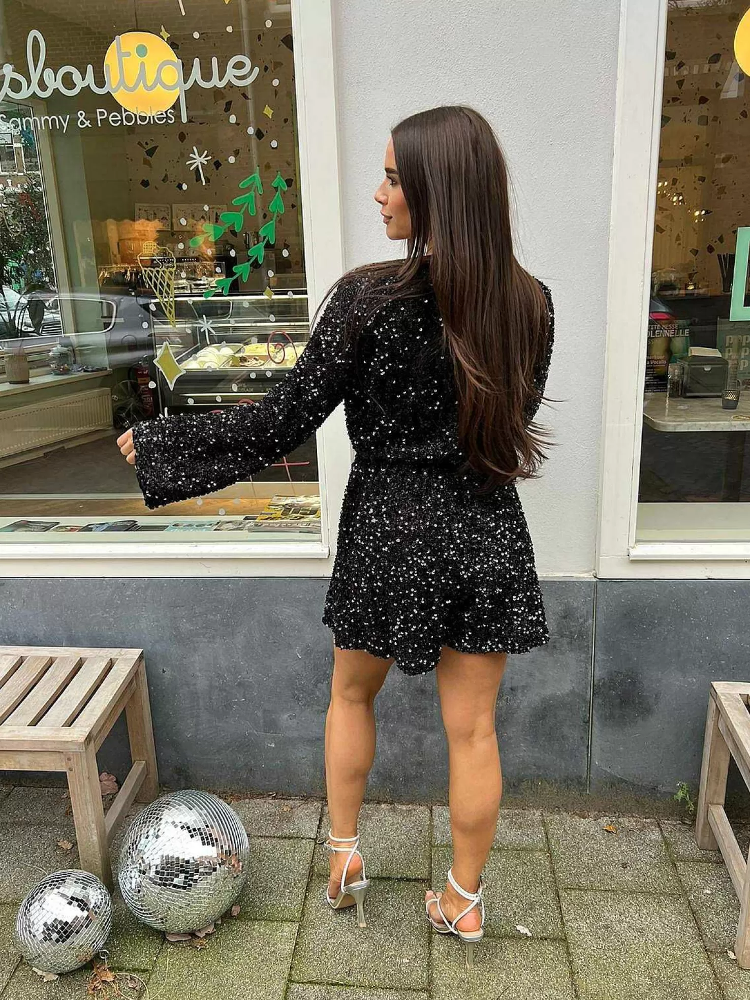 LOF Boutique Jumpsuits>Lizzy Sequin Playsuit Black
