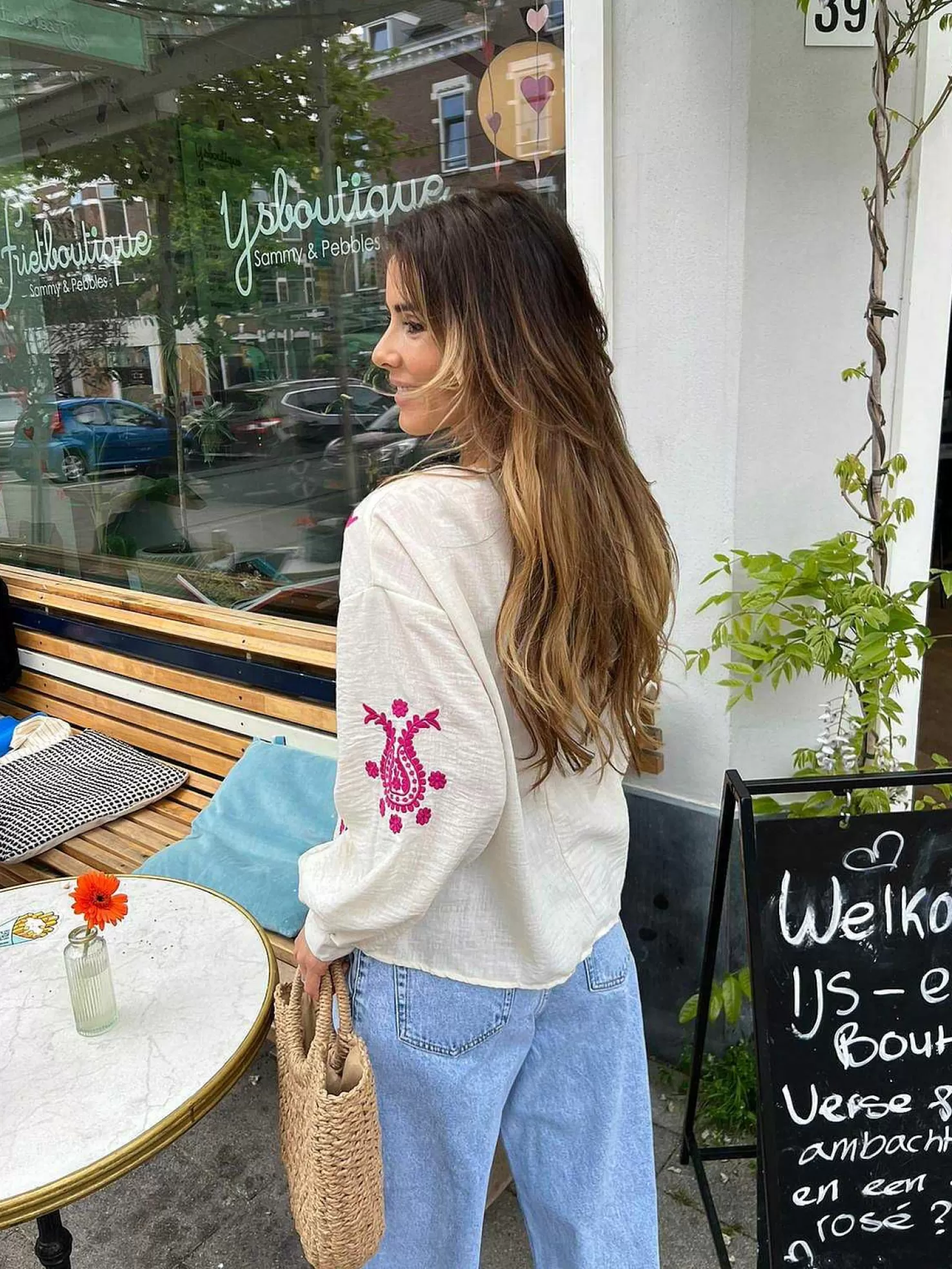 LOF Boutique Tops & Blousjes>Lola Broderie Blouse Pink