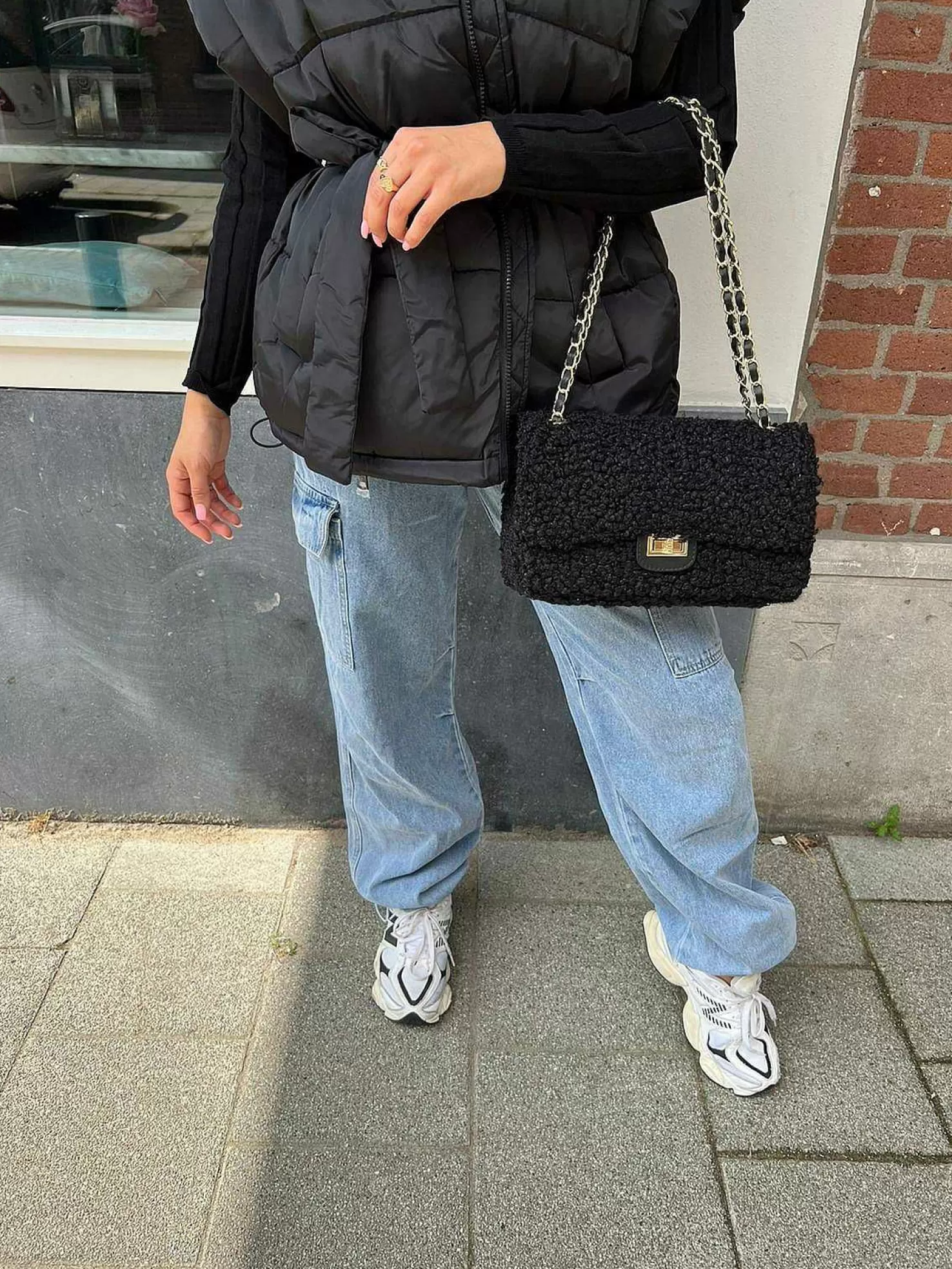 LOF Boutique Tassen>Lottie Teddy Bag Medium Black
