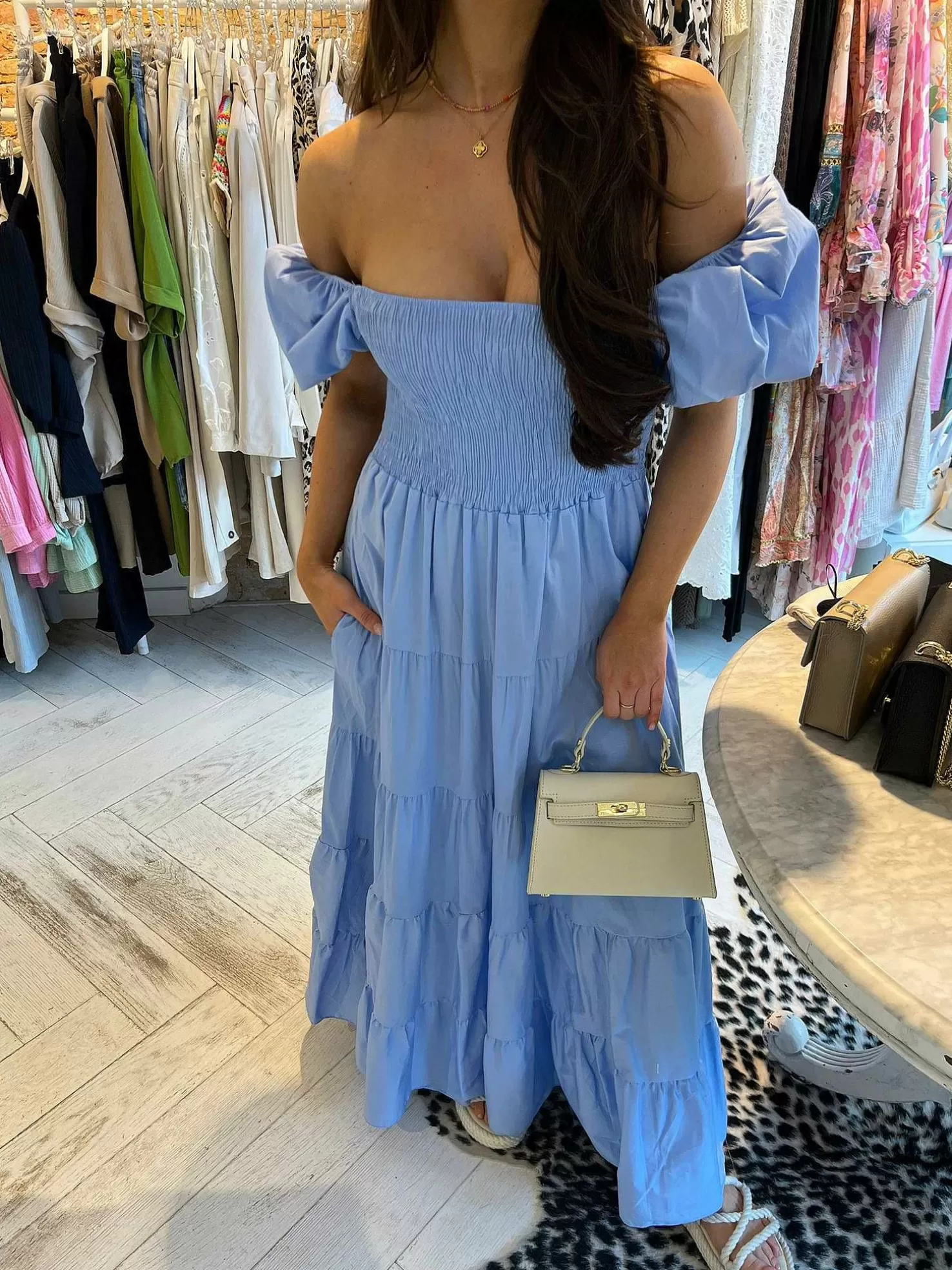 LOF Boutique Jurken>Loua Maxi Dress Baby Blue