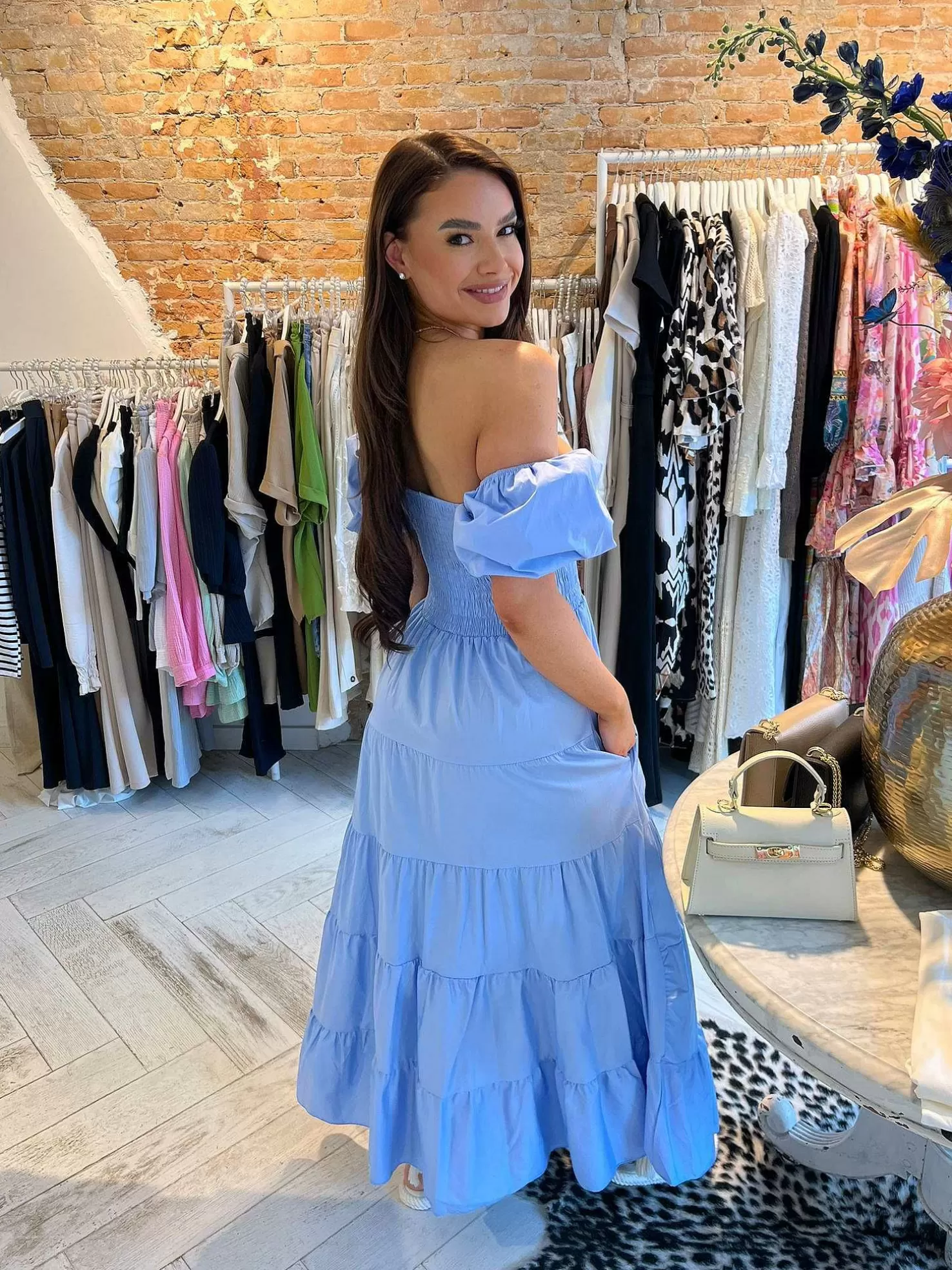 LOF Boutique Jurken>Loua Maxi Dress Baby Blue