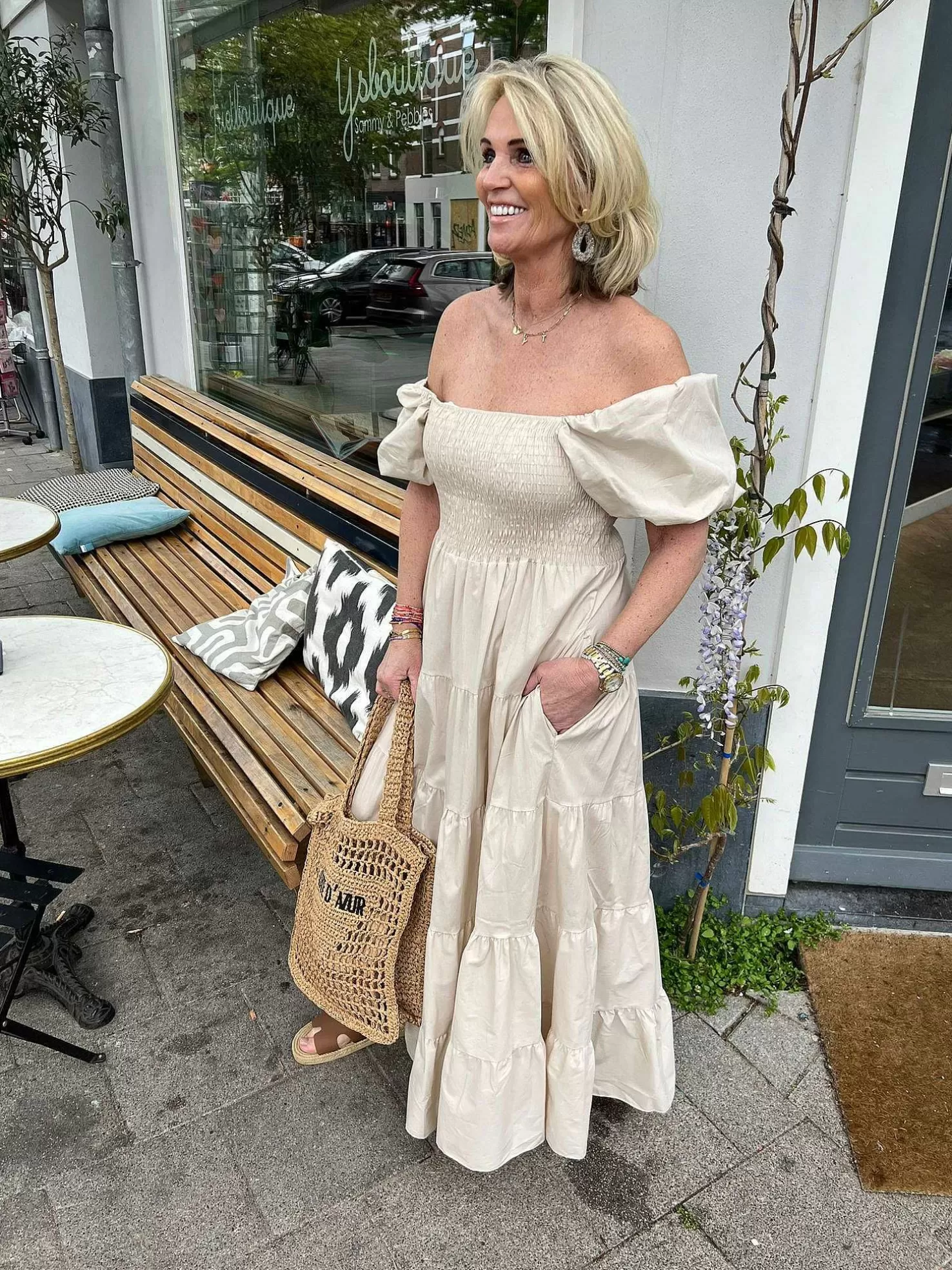 LOF Boutique Jurken>Loua Maxi Dress Beige