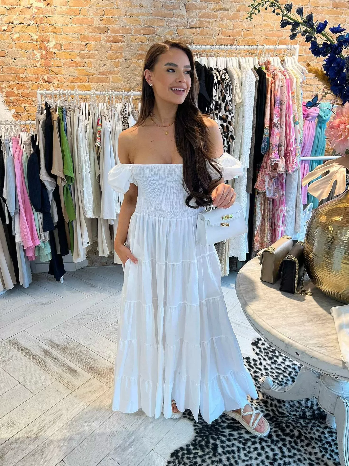 LOF Boutique Jurken>Loua Maxi Dress White