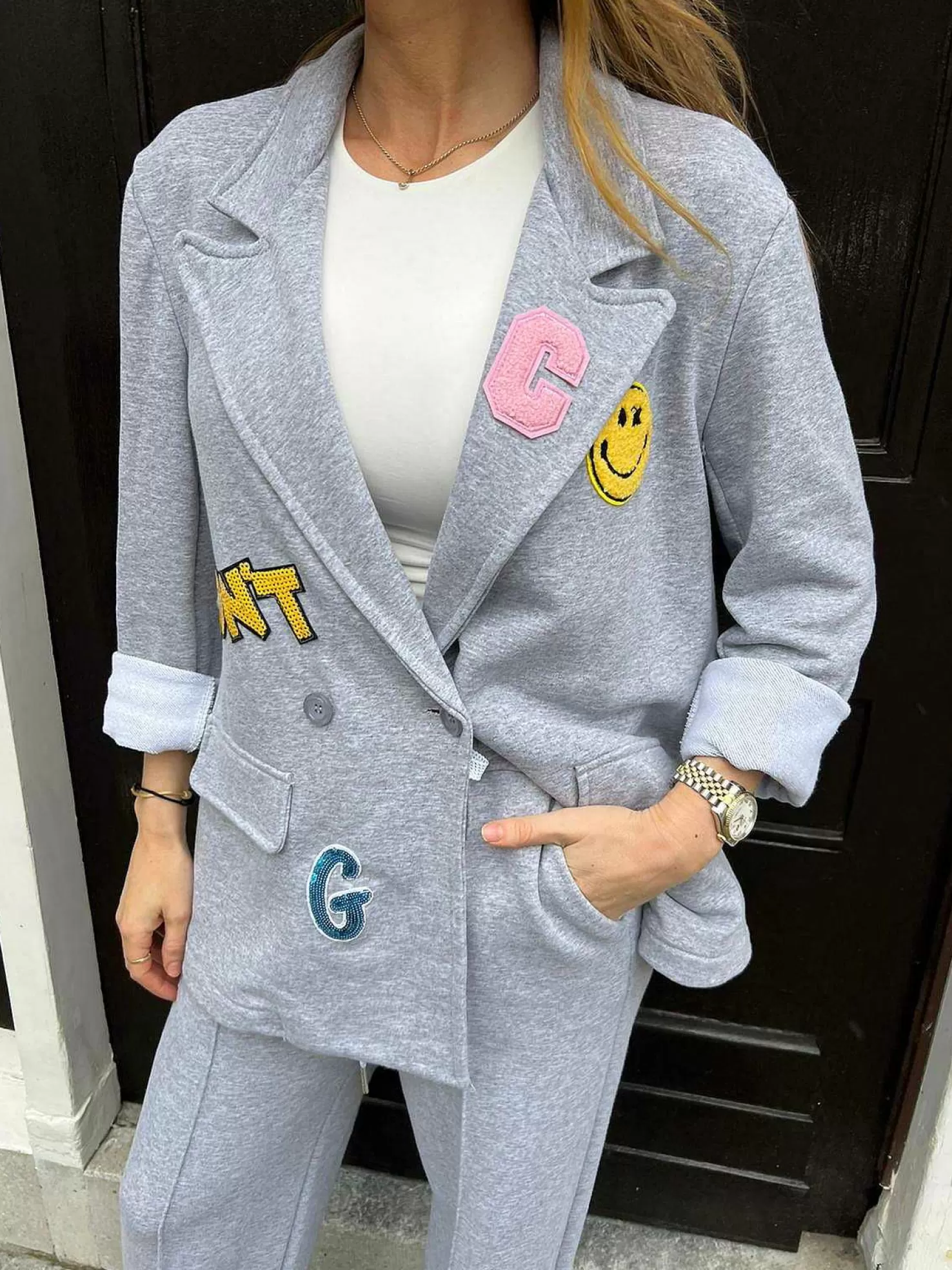 LOF Boutique Blazers>Louisa Blazer Grey