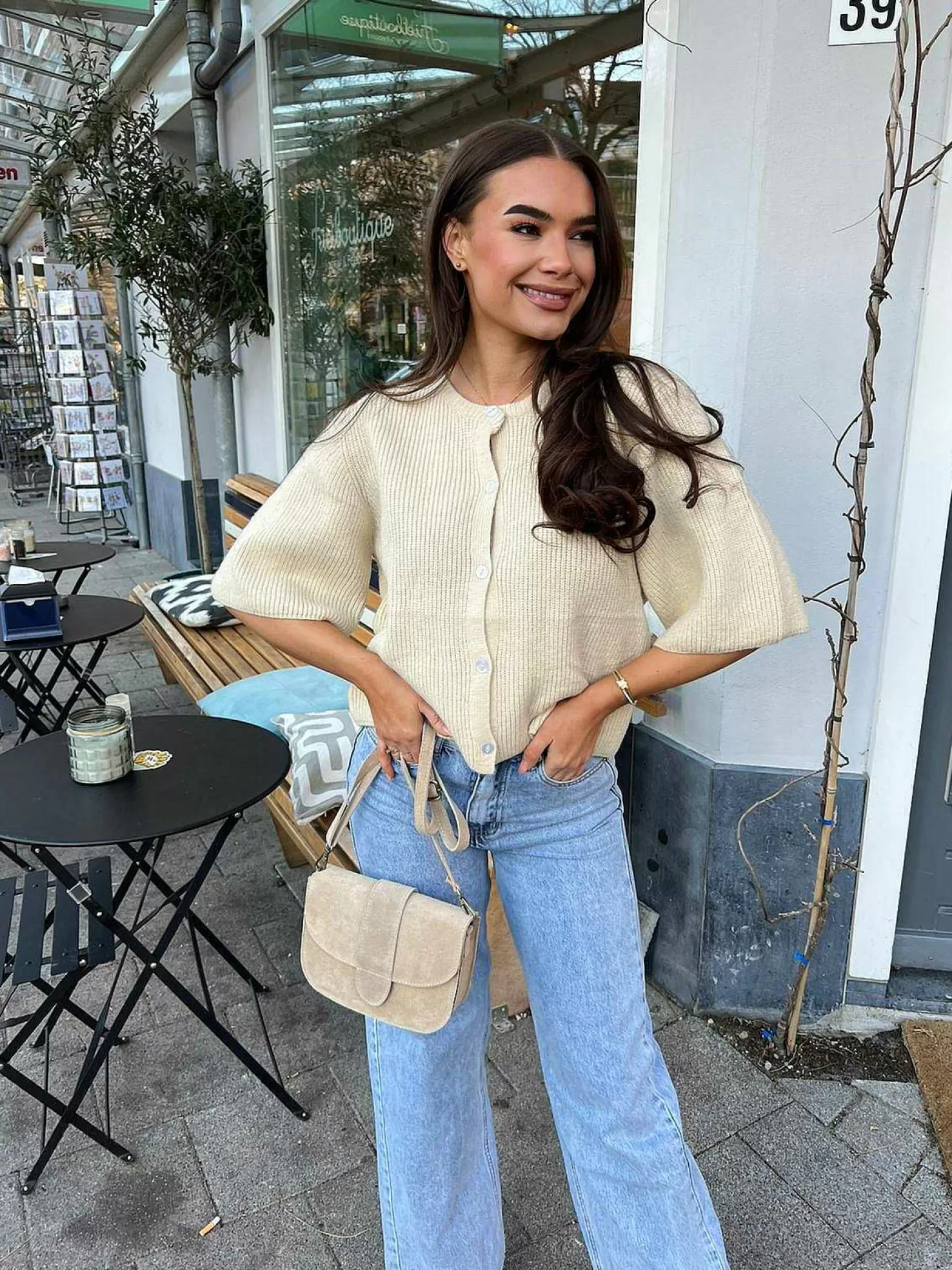 LOF Boutique Tassen>Maan Bag Suede Beige