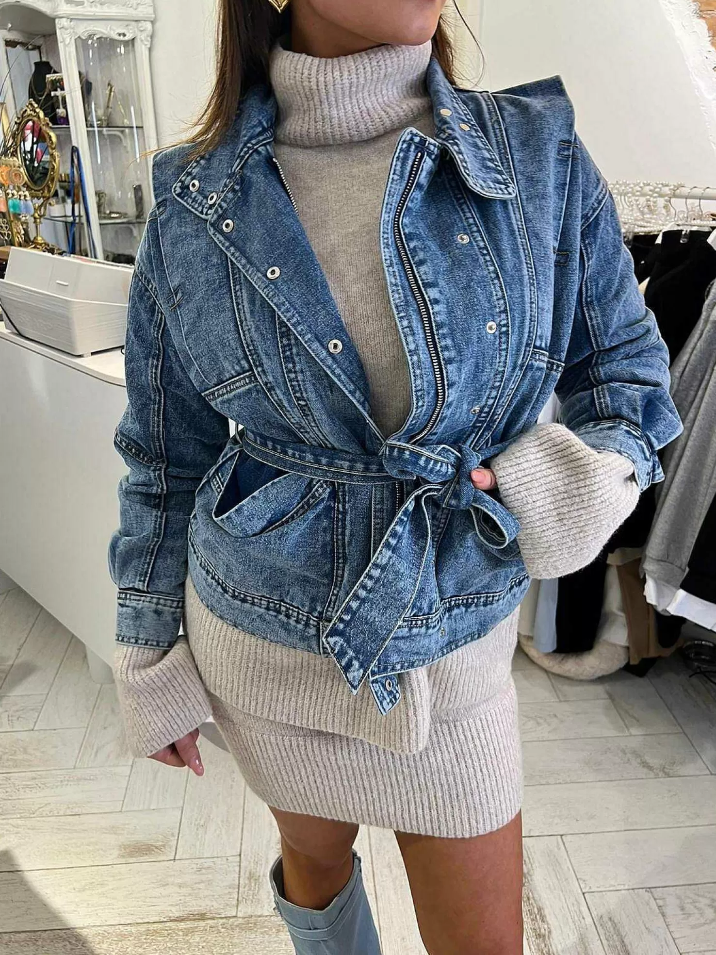 LOF Boutique Jassen>Mabel Denim Jacket Blue