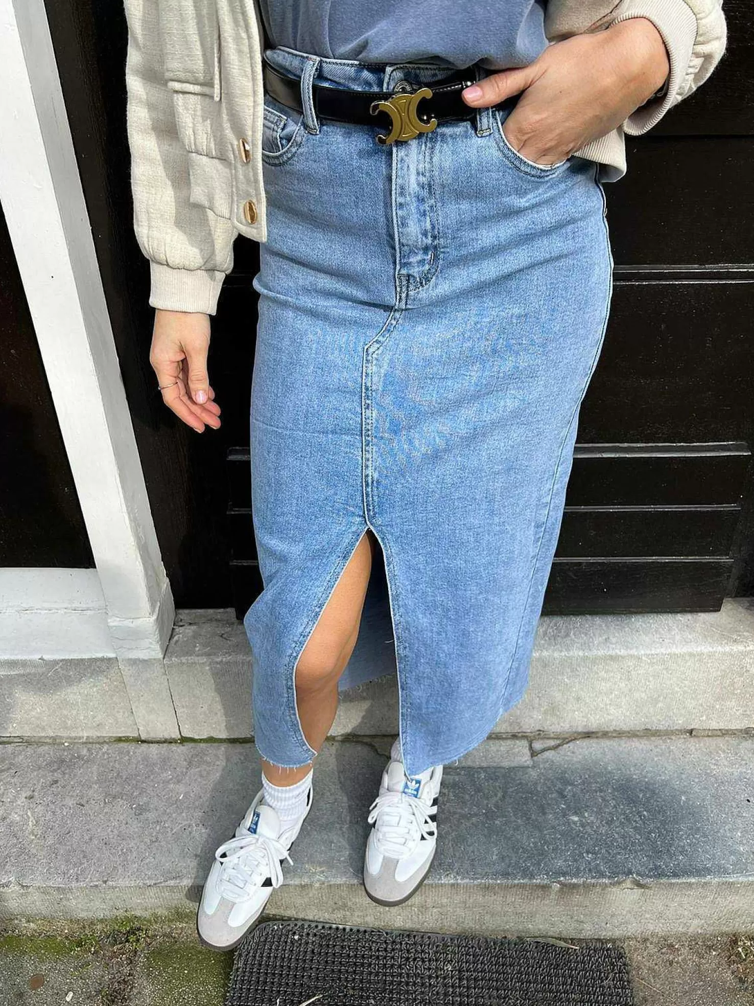 LOF Boutique Rokken>Maxi Denim Skirt Blue