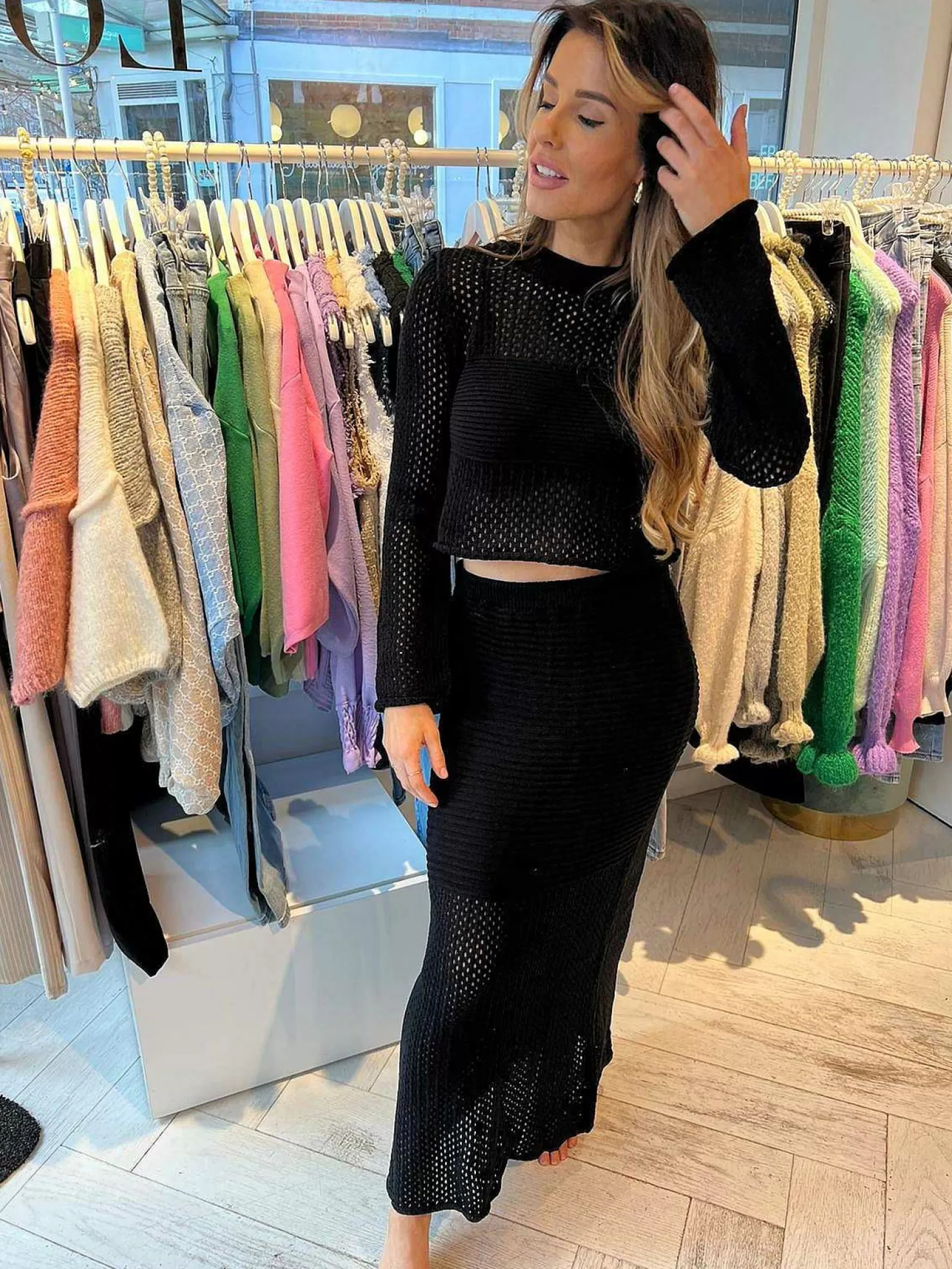 LOF Boutique Sets>Maya Crochet Set Black