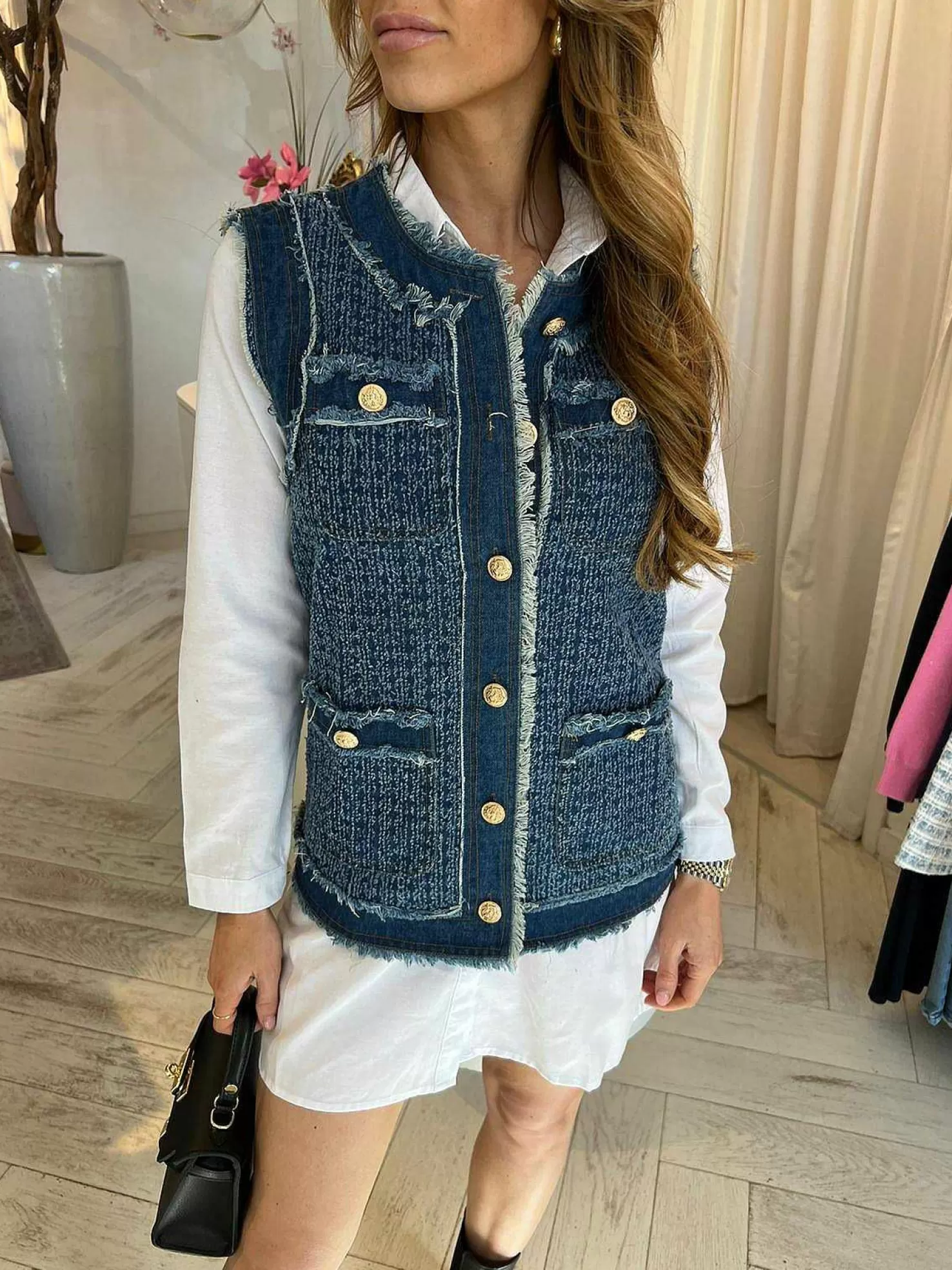 LOF Boutique Gilets>Maya Denim Gilet