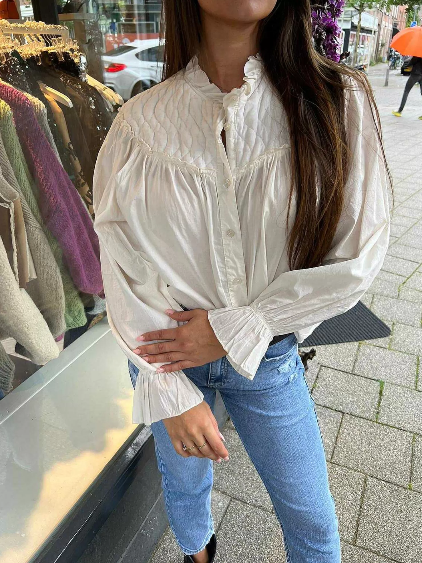 LOF Boutique Tops & Blousjes>Nina Padded Blouse Ecru
