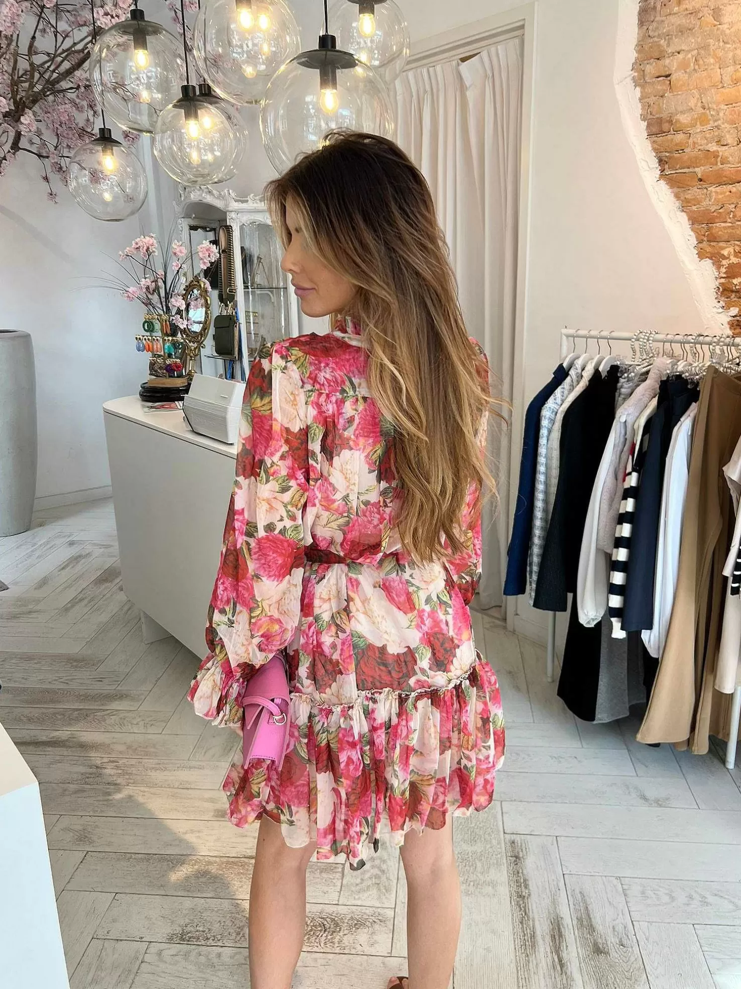 LOF Boutique Jurken>Nola Rose Dress Pink