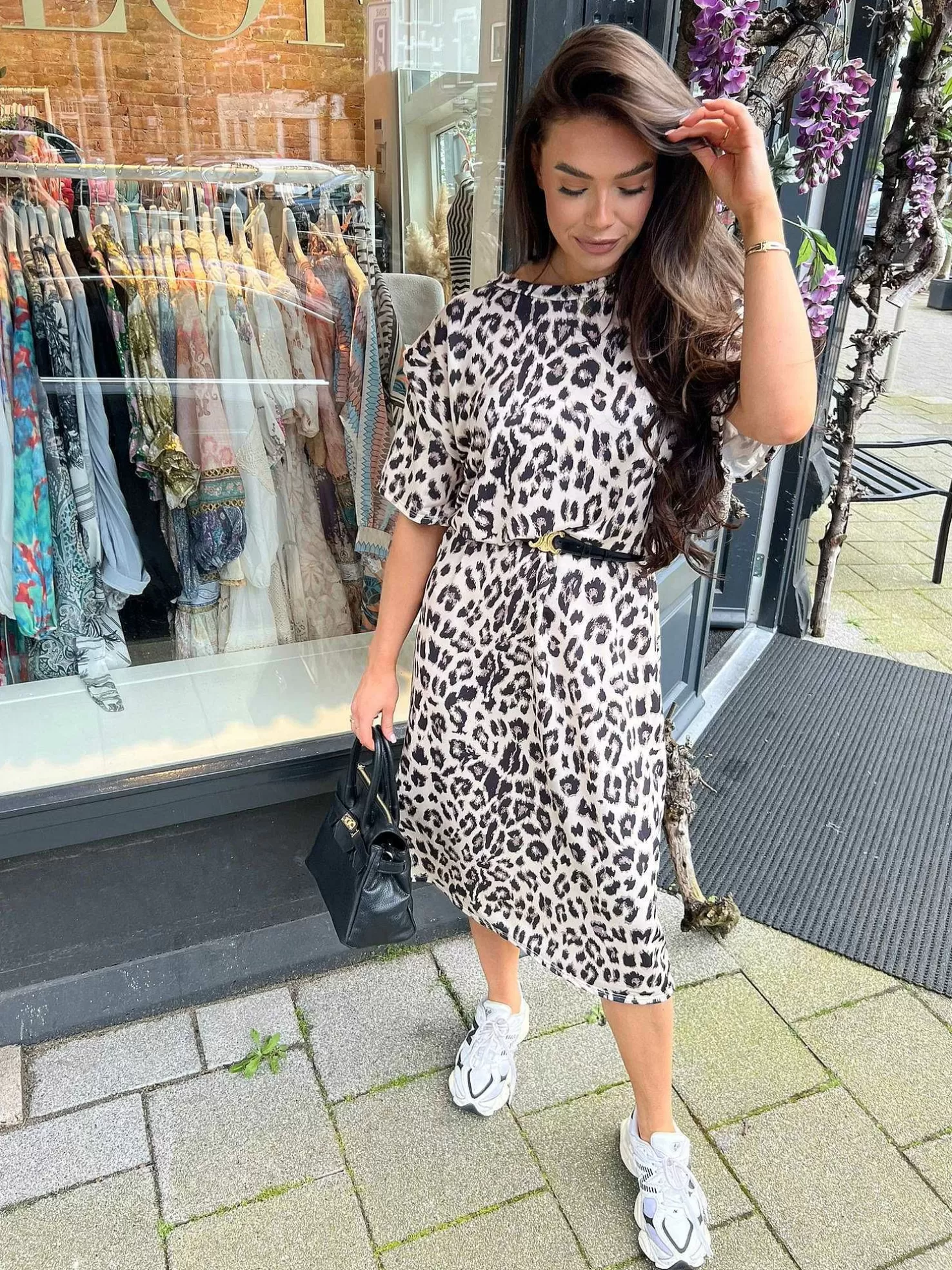 LOF Boutique Jurken>Nona Basic Cap Dress Leo
