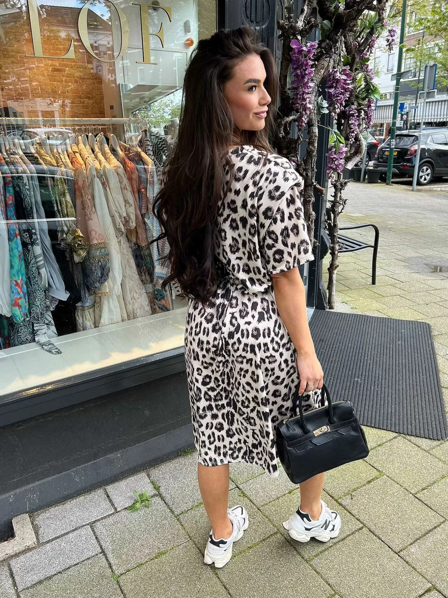 LOF Boutique Jurken>Nona Basic Cap Dress Leo