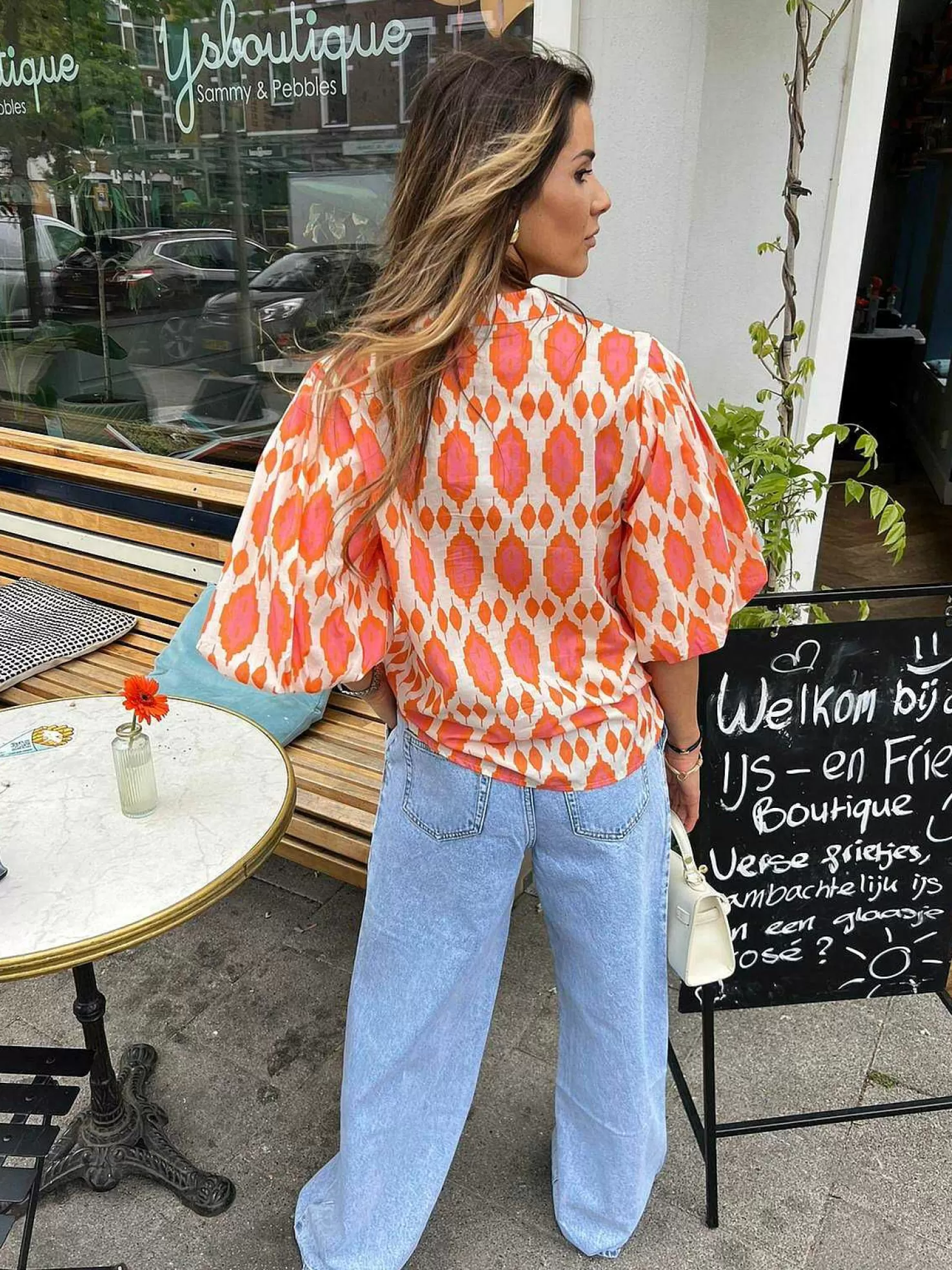 LOF Boutique Tops & Blousjes>Nora Pattern Blouse Orange