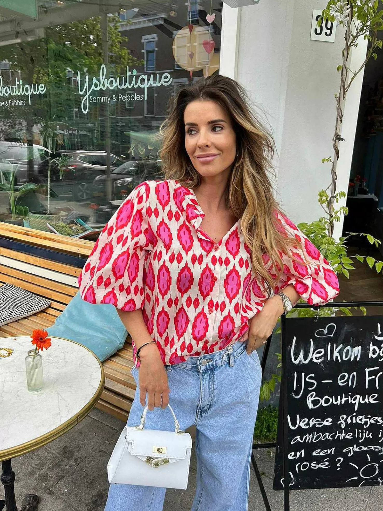 LOF Boutique Tops & Blousjes>Nora Pattern Blouse Red