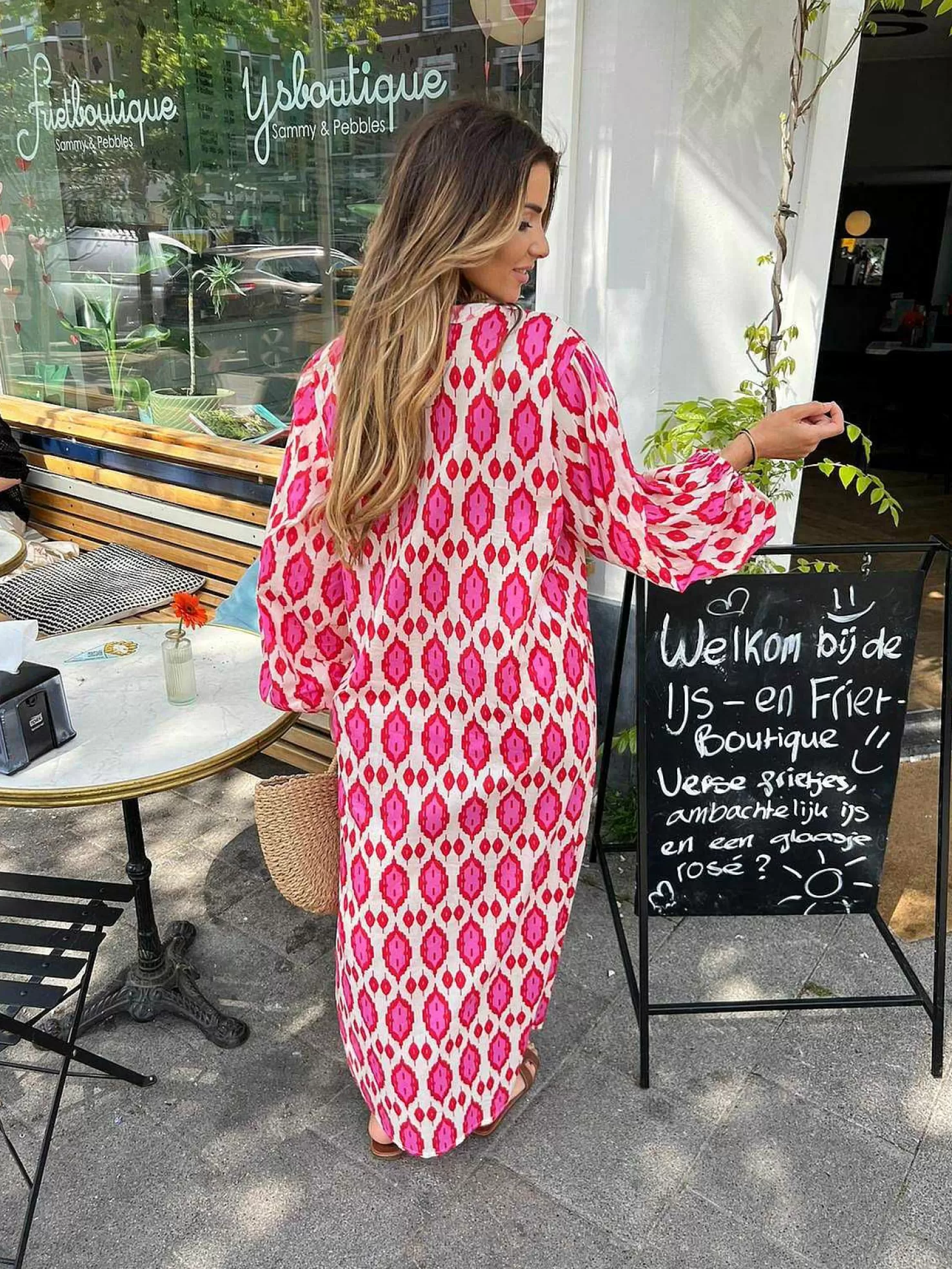 LOF Boutique Jurken>Nora Pattern Dress Red