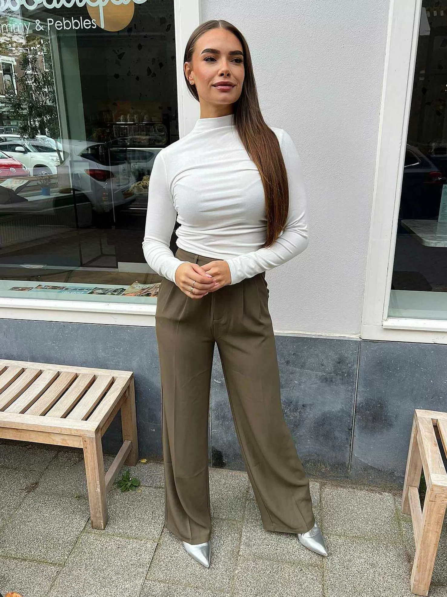 LOF Boutique Broeken>Paige Pantalon Army