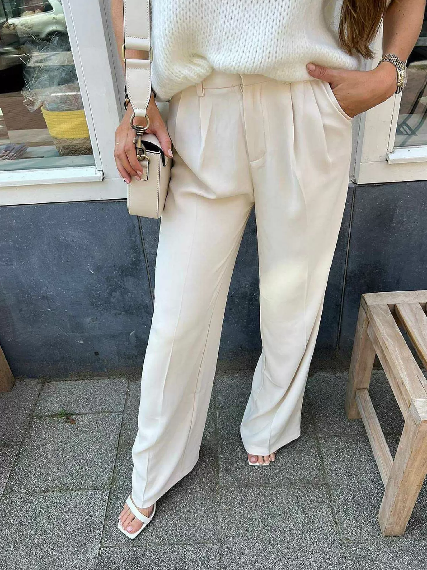LOF Boutique Broeken>Paige Pantalon Beige