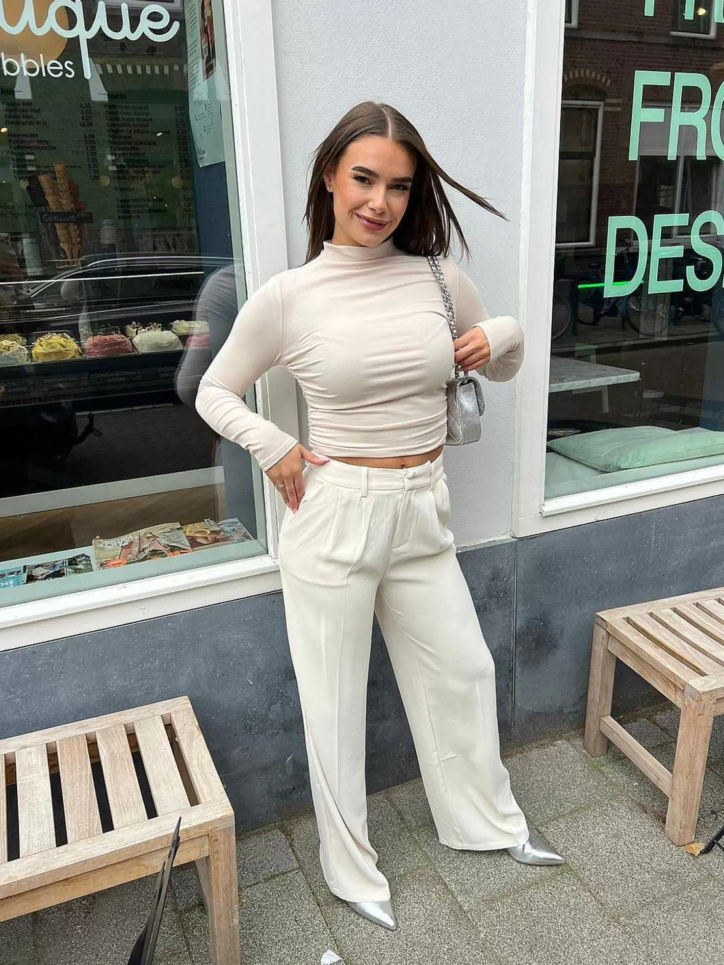 LOF Boutique Broeken>Paige Pantalon Beige
