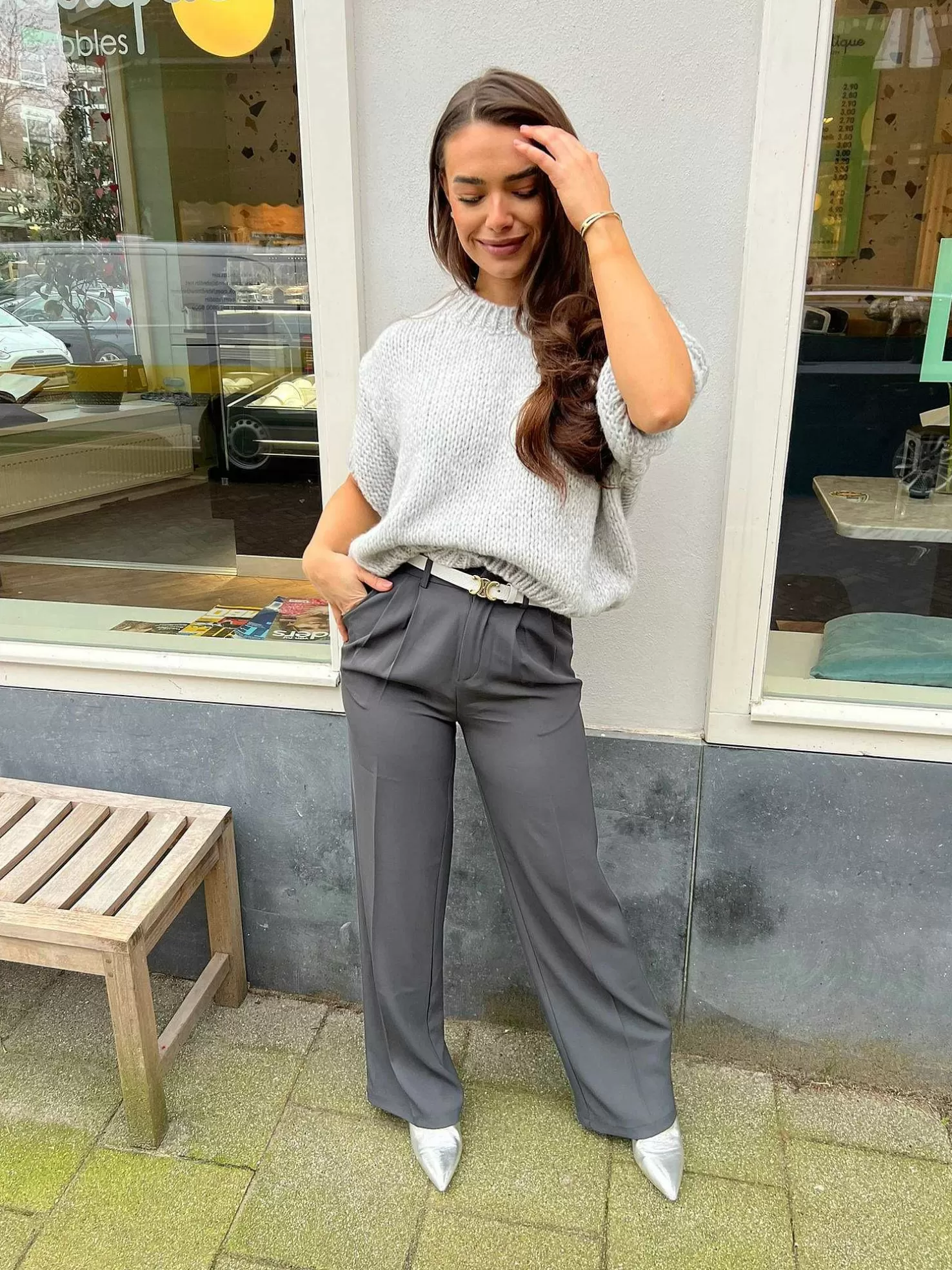 LOF Boutique Broeken>Paige Pantalon Dark Grey