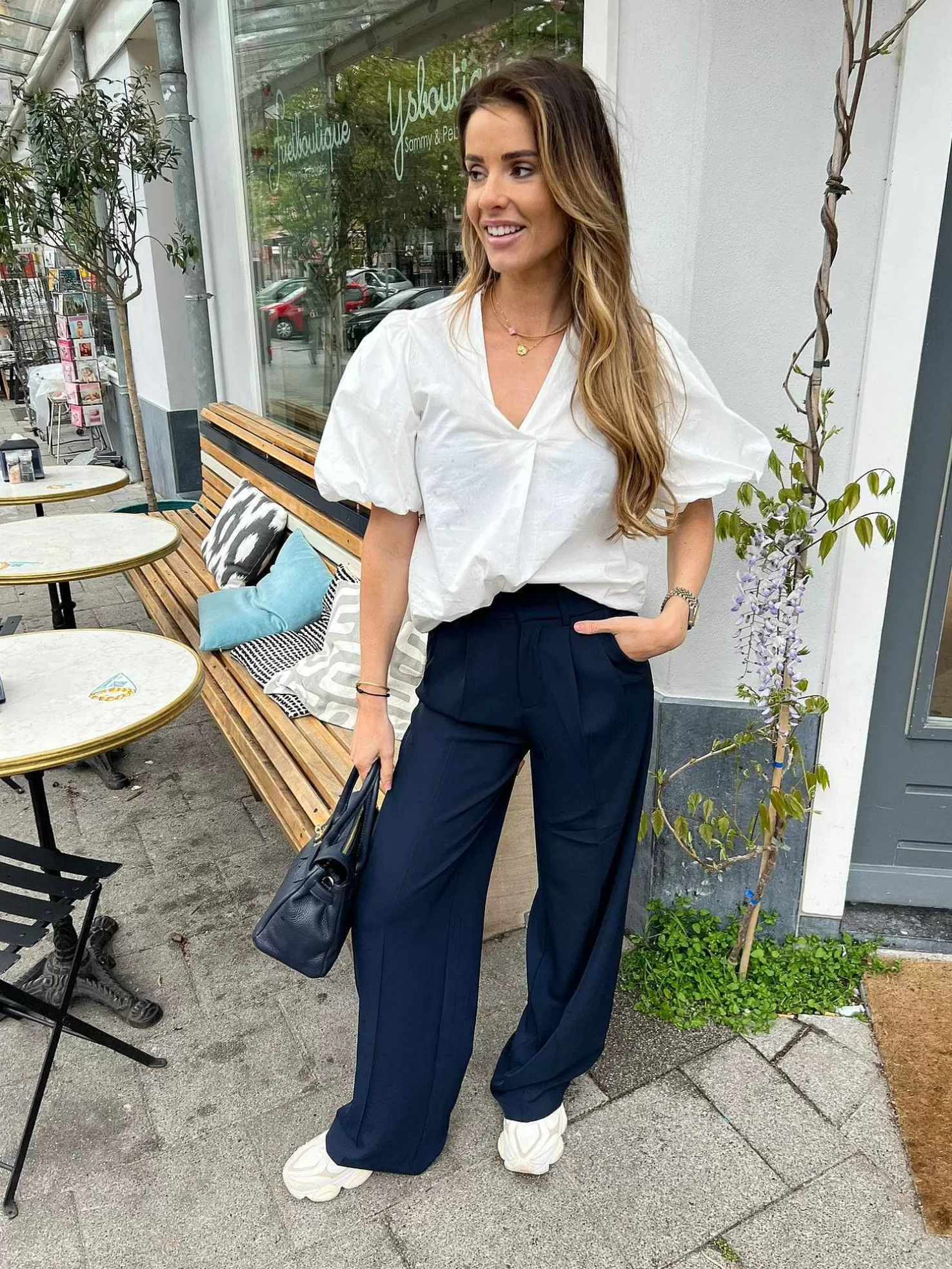 LOF Boutique Broeken>Paige Pantalon Navy