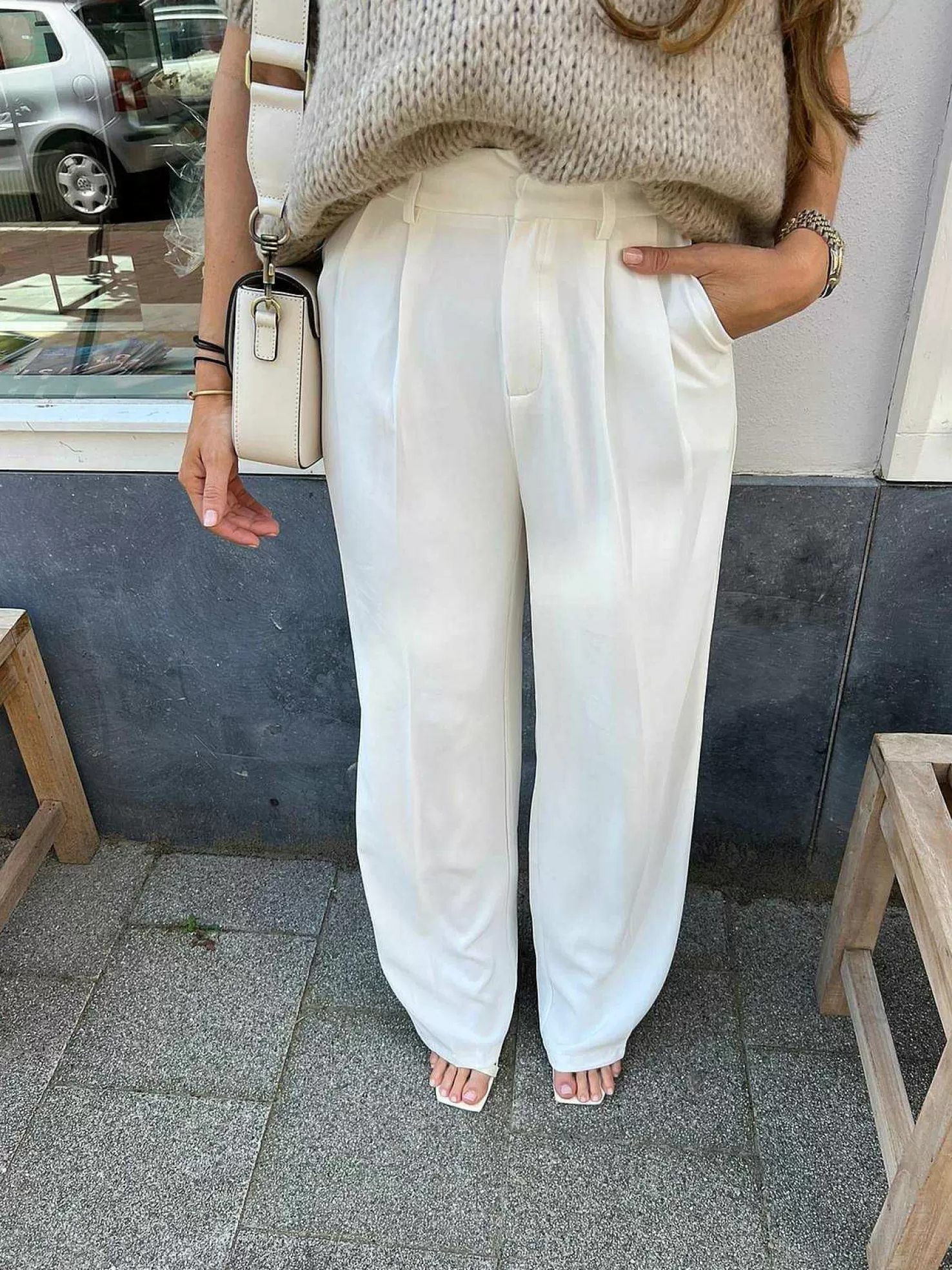 LOF Boutique Broeken>Paige Pantalon White