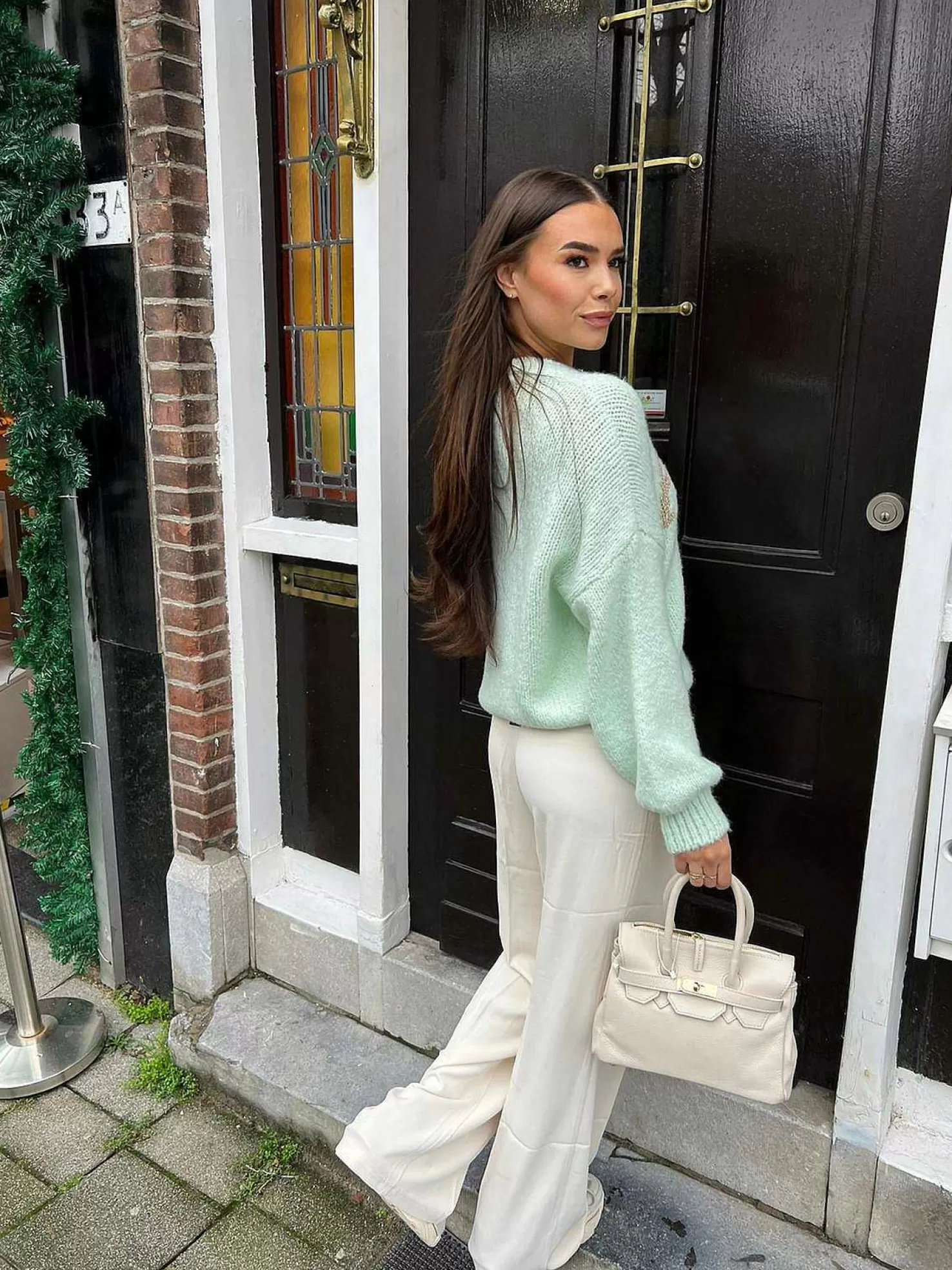 LOF Boutique Truien>Paris Sweater Mint & Gold