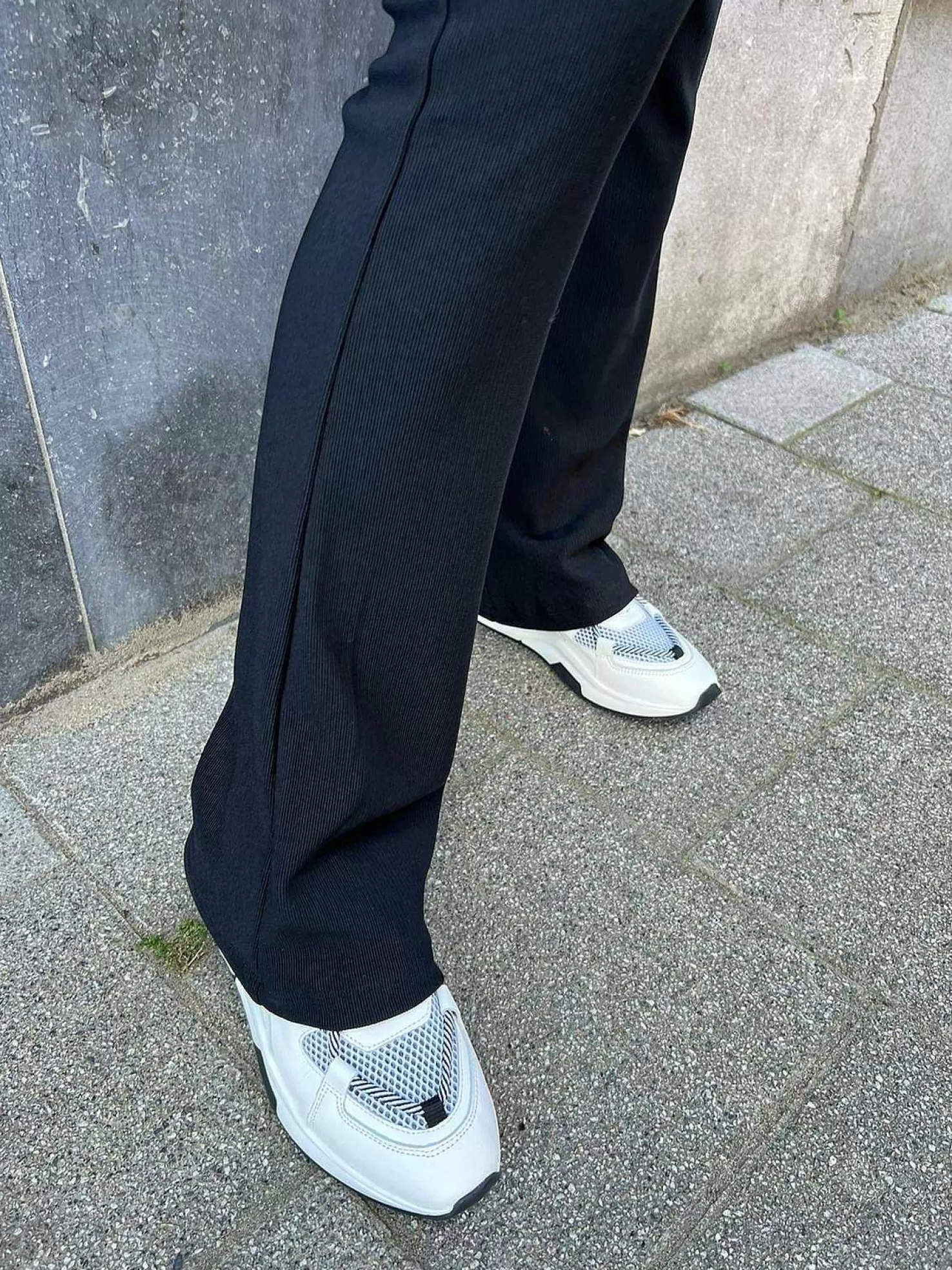 LOF Boutique Broeken>Perfect Basic Rib Flared Pants Black
