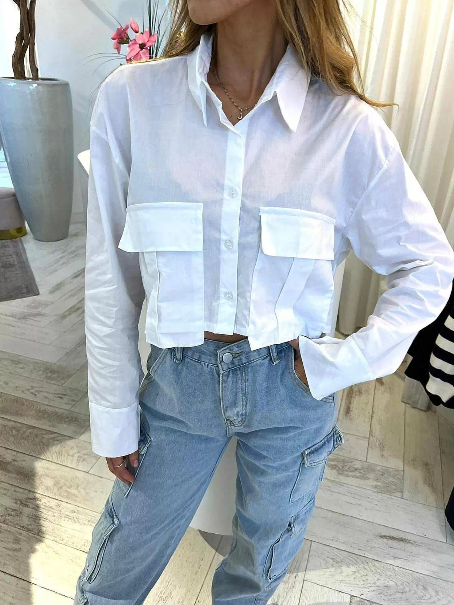 LOF Boutique Tops & Blousjes>Perfect Cropped Blouse Off White