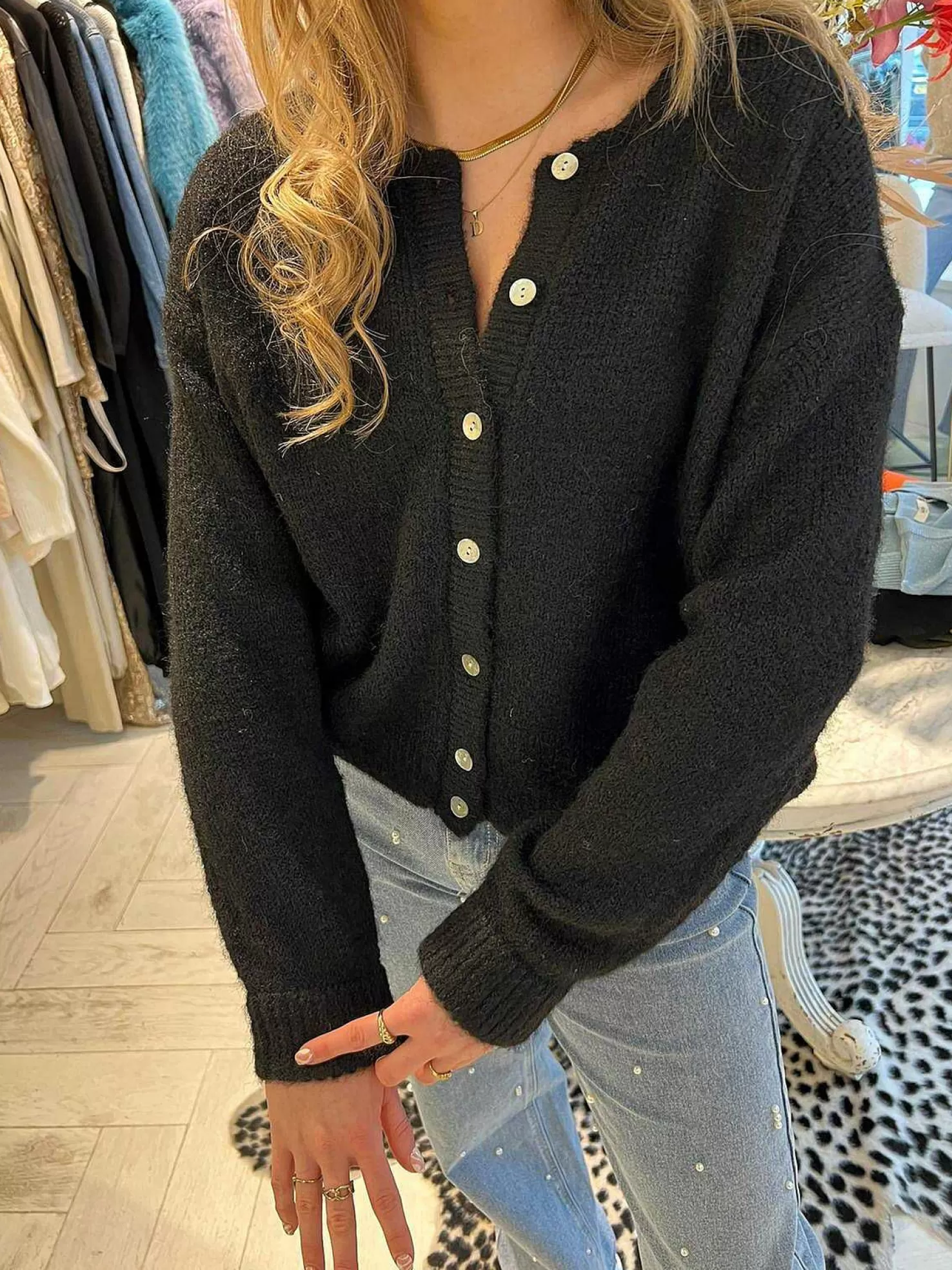 LOF Boutique Vesten>Pien Cardigan Black