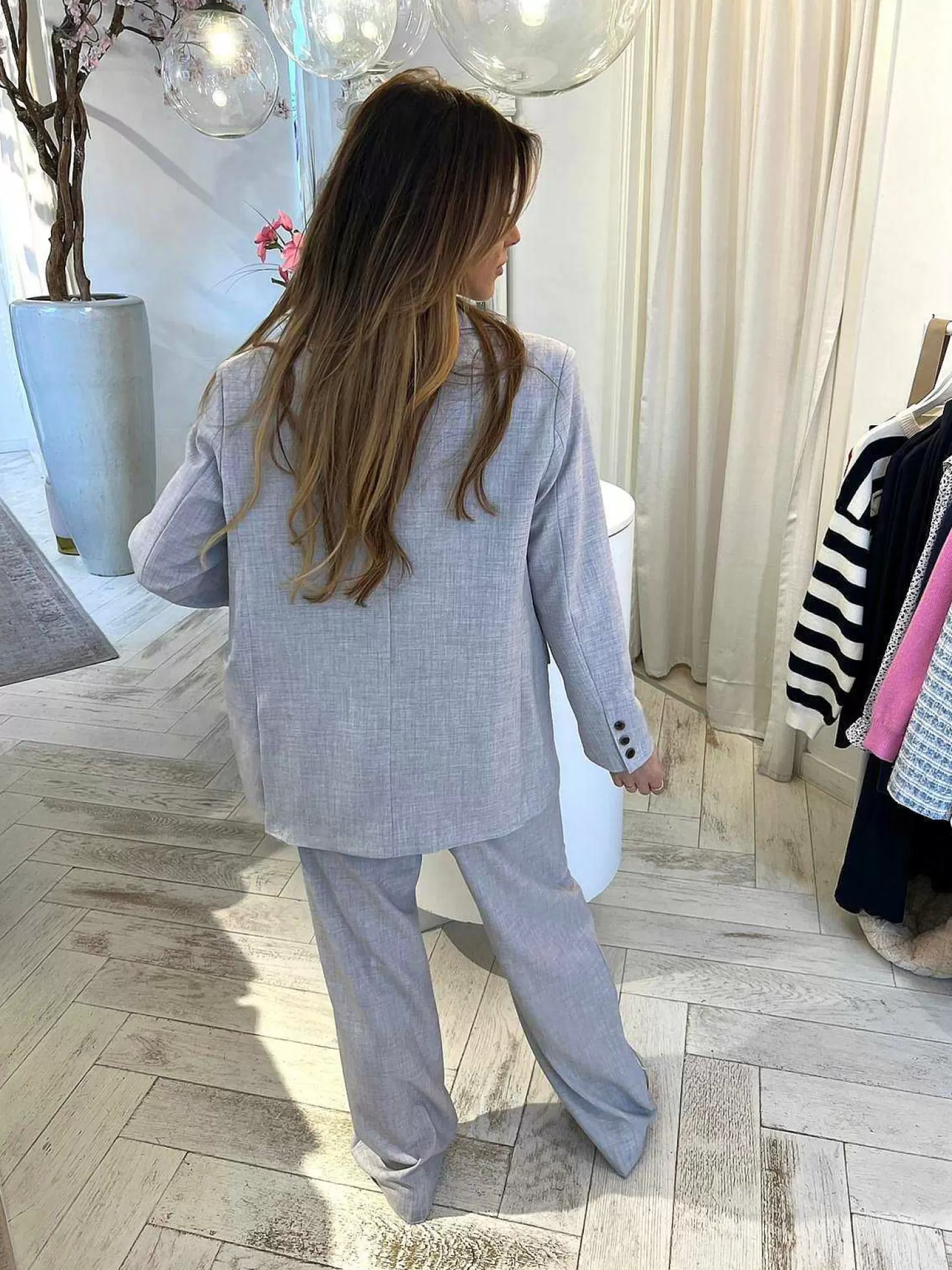 LOF Boutique Blazers>Polly Blazer Light Grey
