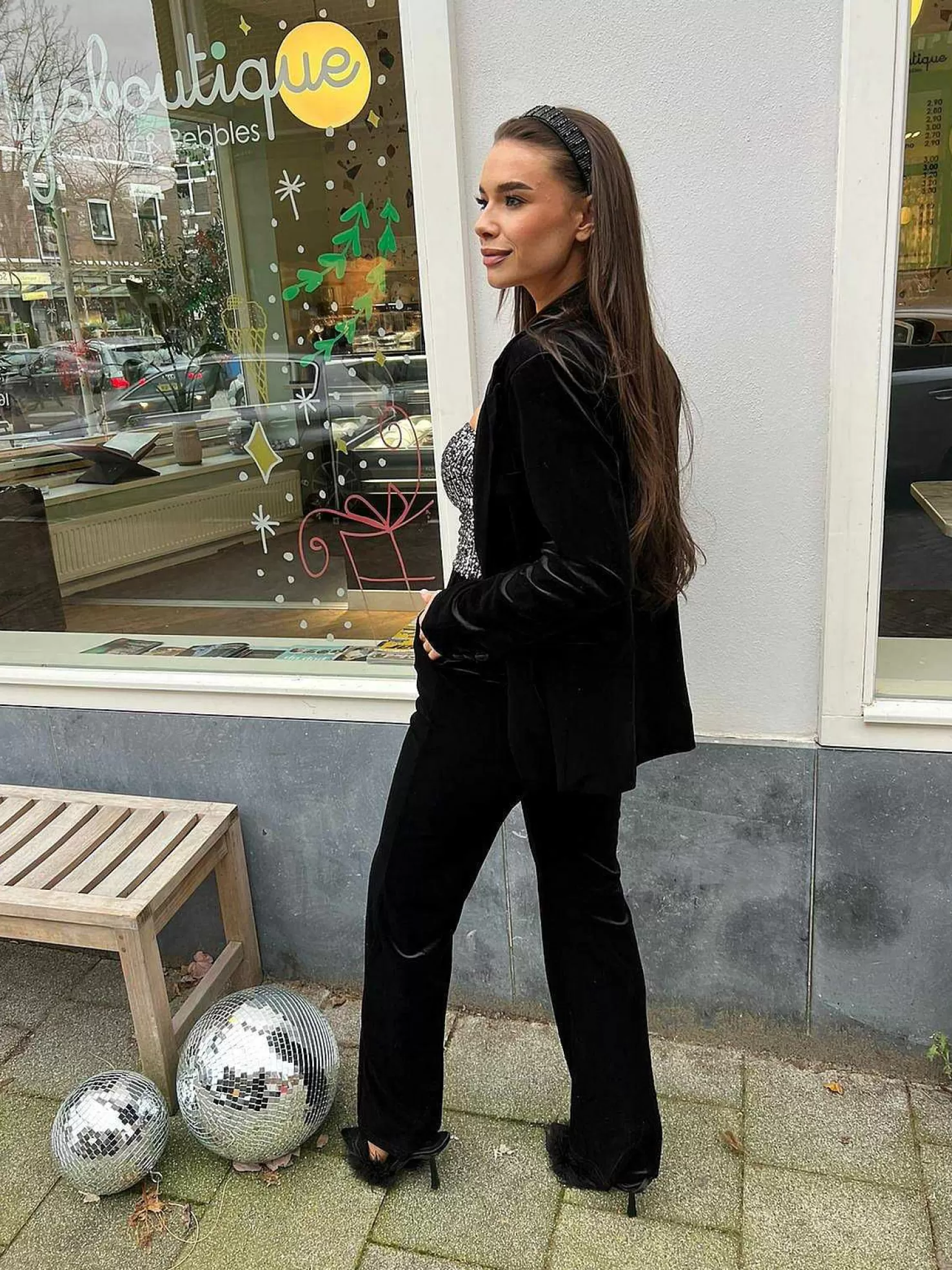 LOF Boutique Sets>Quinn Velvet Suit Black