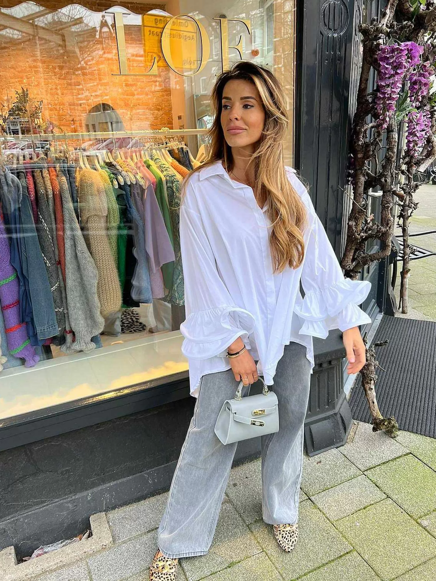 LOF Boutique Tops & Blousjes>Rose Ruffle Blouse Off White