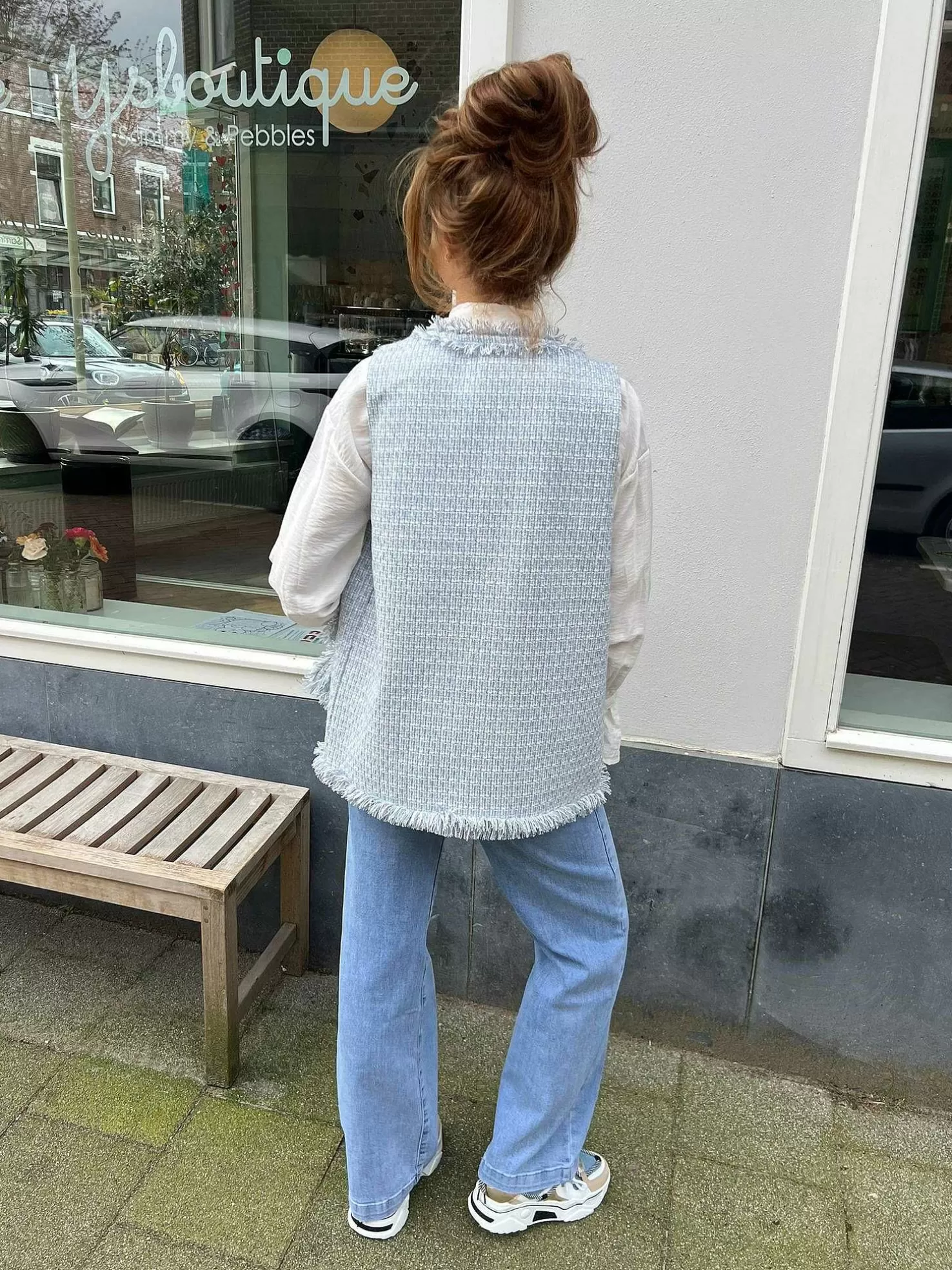 LOF Boutique Gilets>Ruby Fringe Gilet Baby Blue