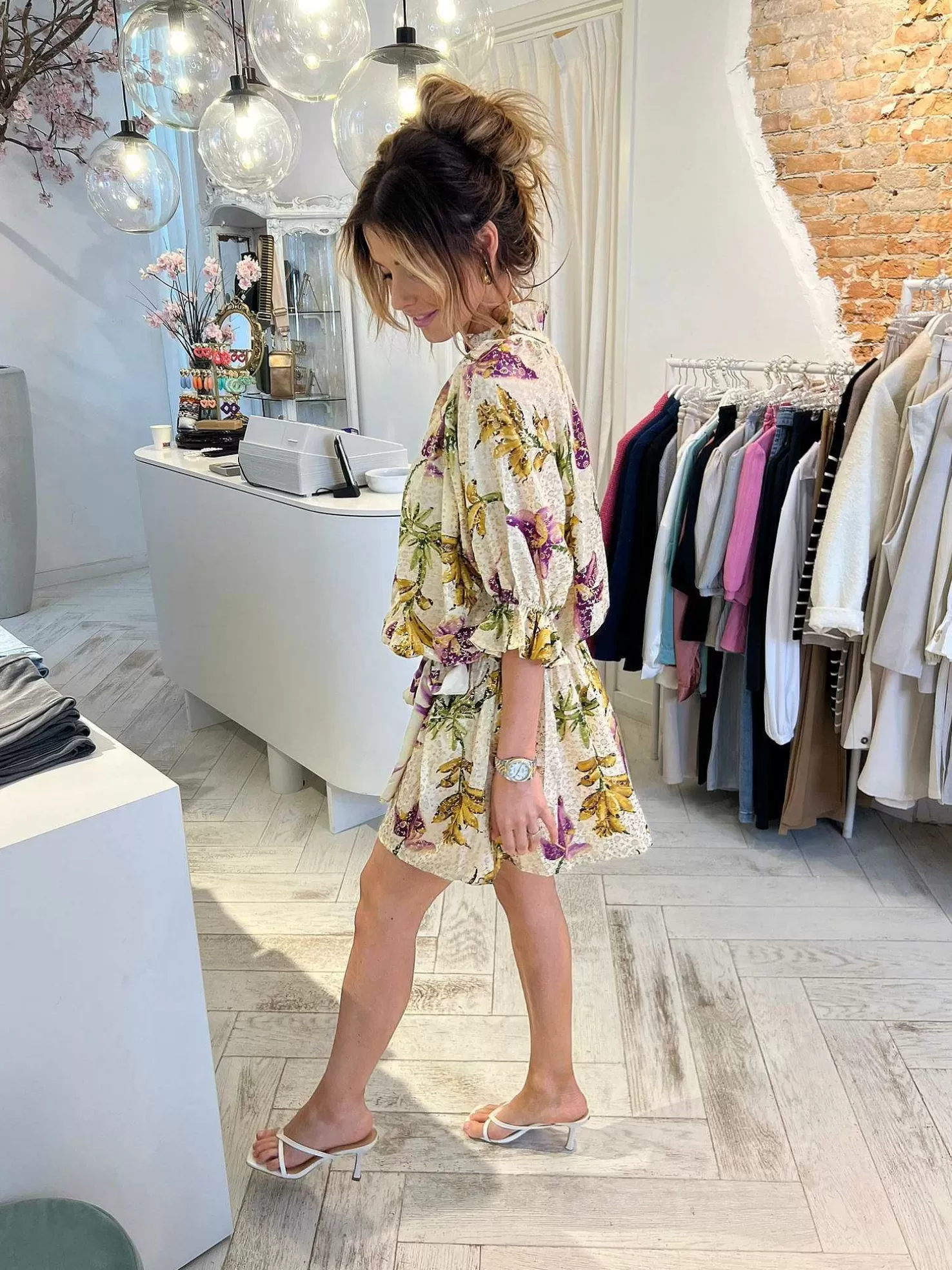 LOF Boutique Jurken>Ruby Golden Print Dress Purple