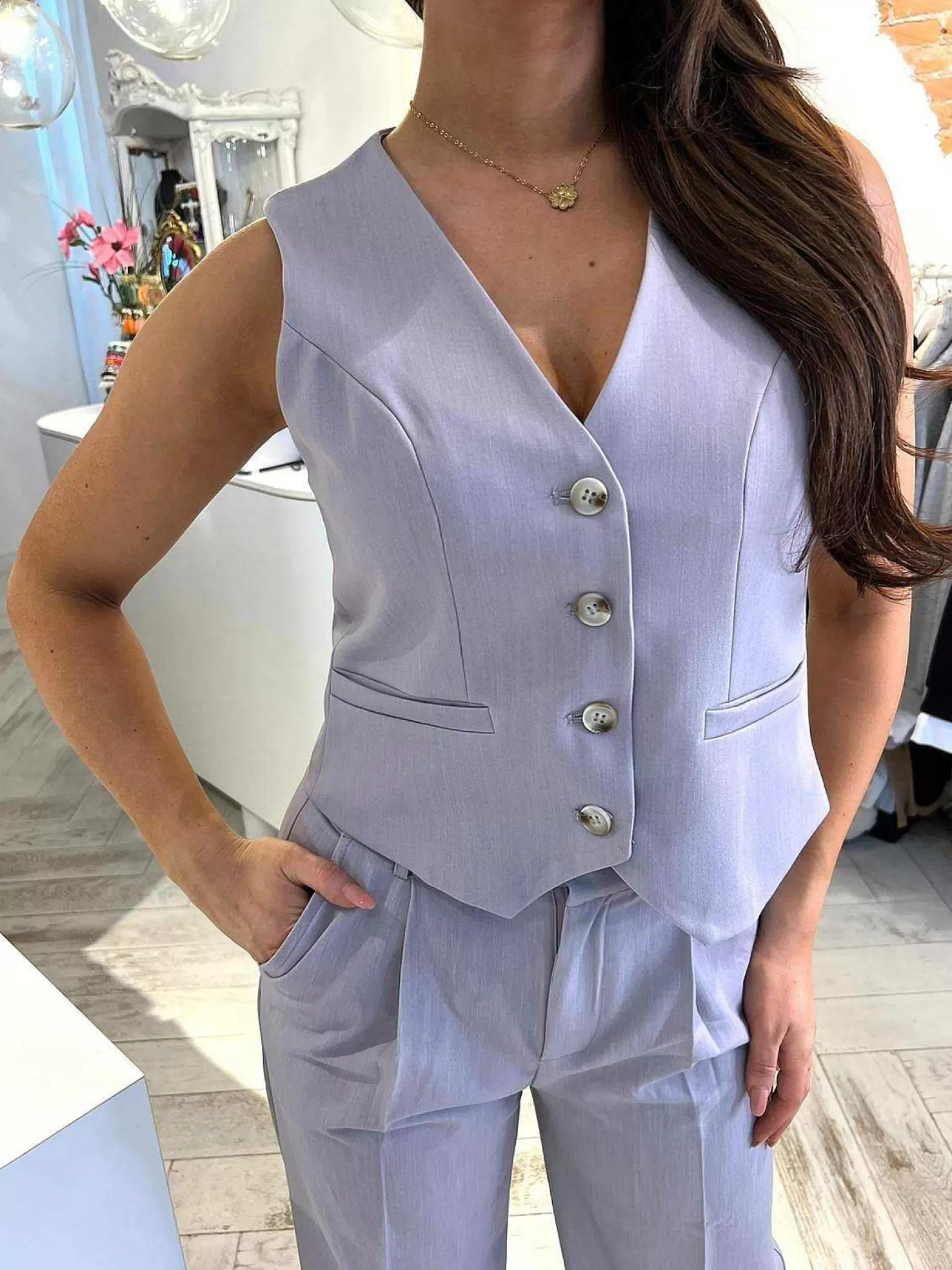 LOF Boutique Gilets>Saar Gilet Mauve