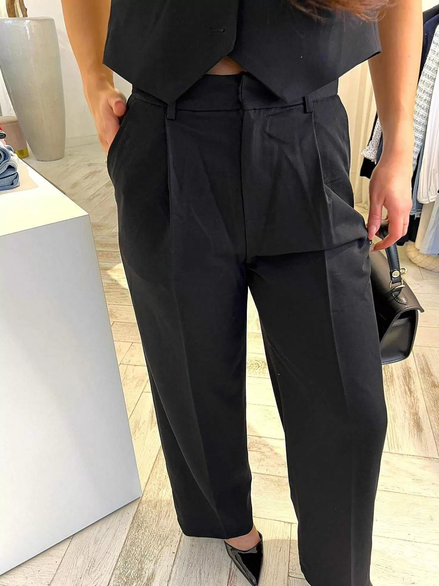 LOF Boutique Broeken>Saar Pantalon Black