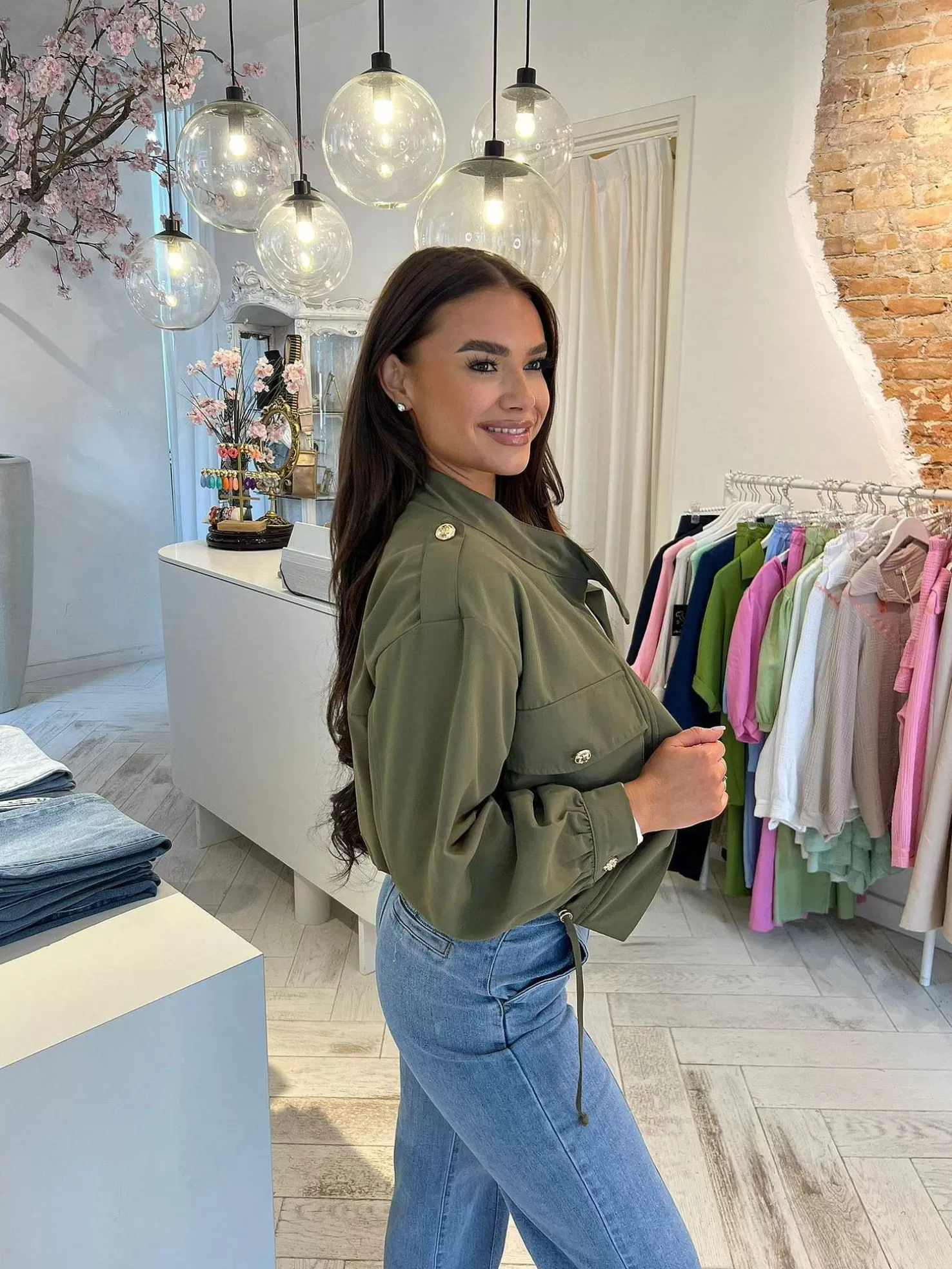 LOF Boutique Jassen>Sam Cropped Jacket Beige Army